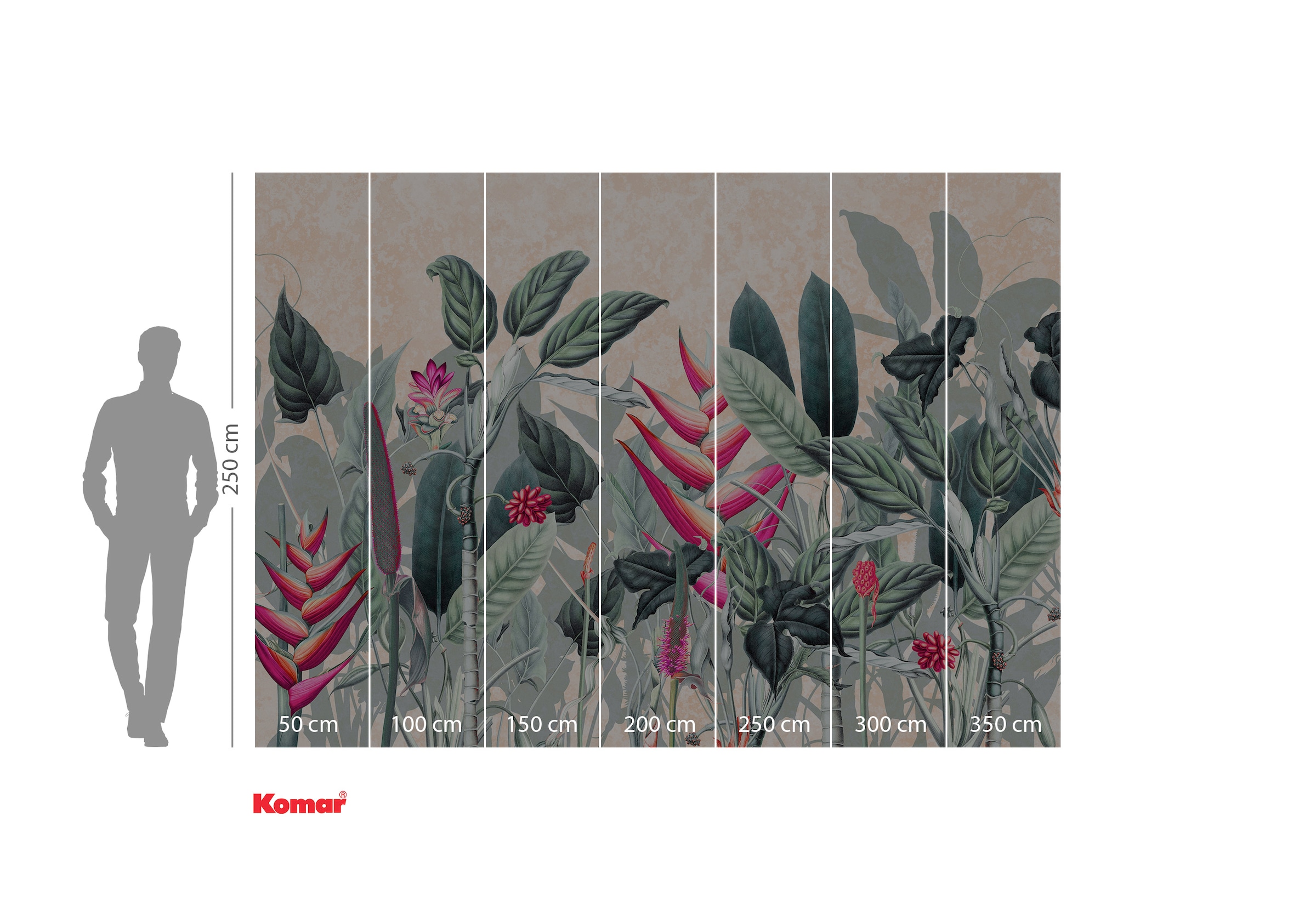 Komar Fototapete »Komar Vlies Fototapete - Soft Jungle - Größe 350 x 250 cm«, bedruckt
