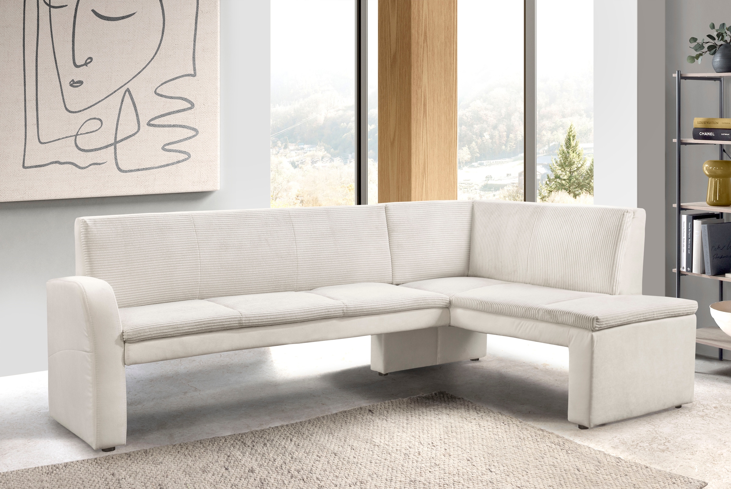 exxpo - sofa fashion Eckbank »Cortado, elegant und modern mit hohem Sitzkomfort« hohe Bodenfreiheit, schöne Detailverarbeitung, wahlweise Lederbezug