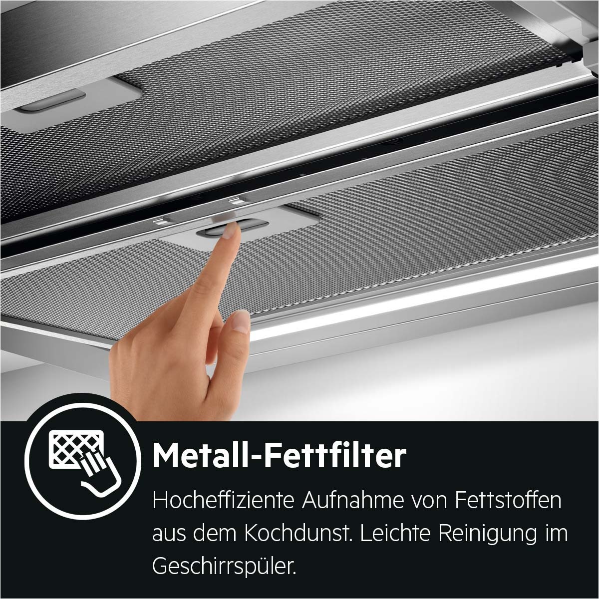 AEG Flachschirmhaube »DPS5650AM 942022603« 3 Stufen + Intensivstufe,Abluft- und Umluftbetrieb, LED-Leuchtstreifen
