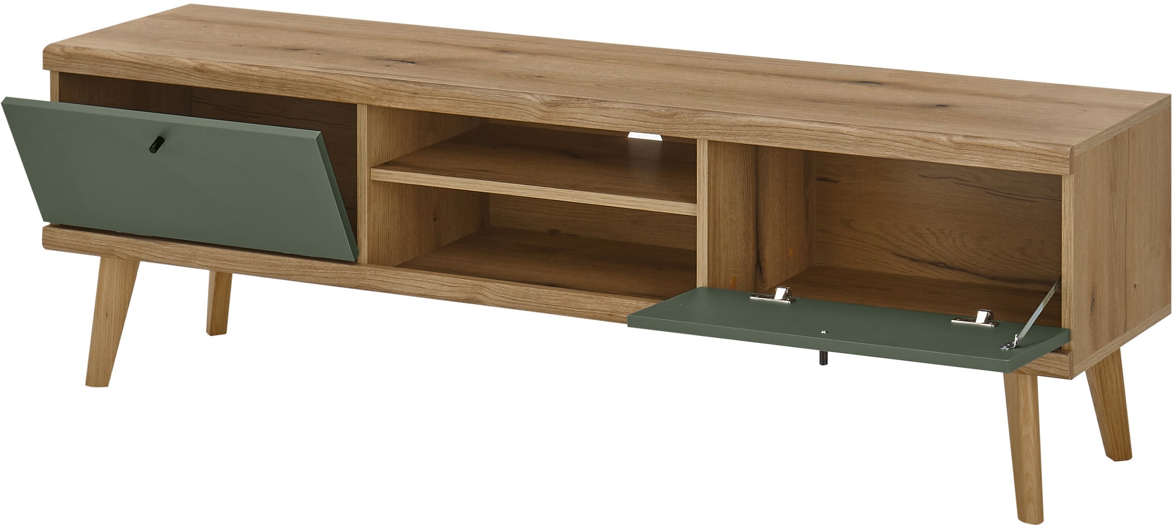 INOSIGN Lowboard »MAVAS«, in moderner Trendfarbe, Griffe aus Metall (Schwarz), Breite 160 cm