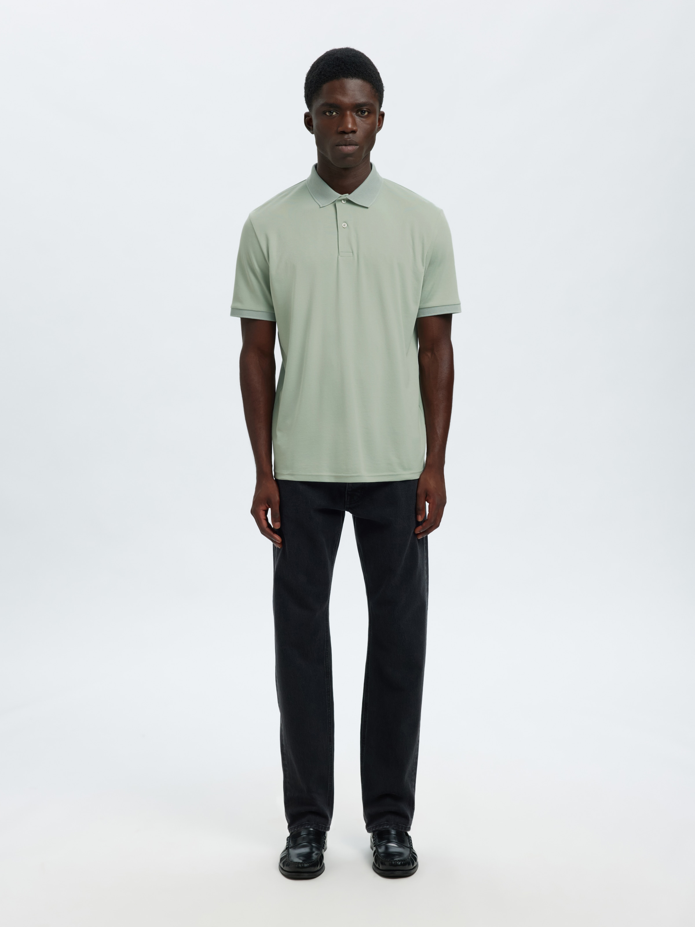 SELECTED Poloshirt »SLHFAVE BUTTON SS POLO NOOS« Baumwollmischung, regular fit