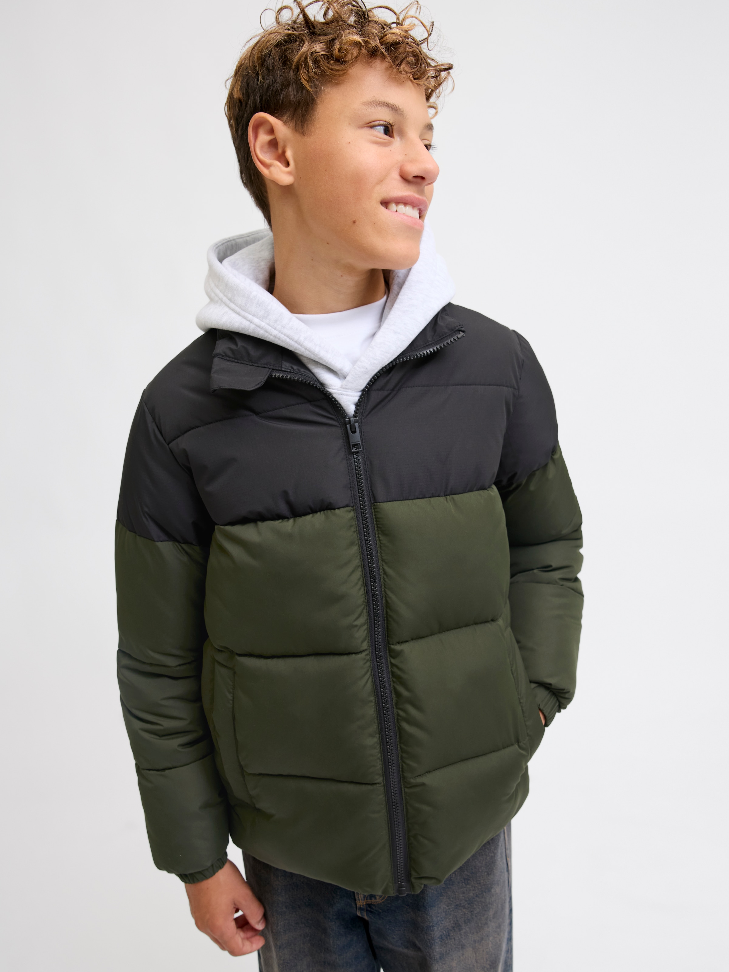 Jack & Jones Junior Steppjacke »JJMAZE PUFFER COLLAR JNR« ohne Kapuze