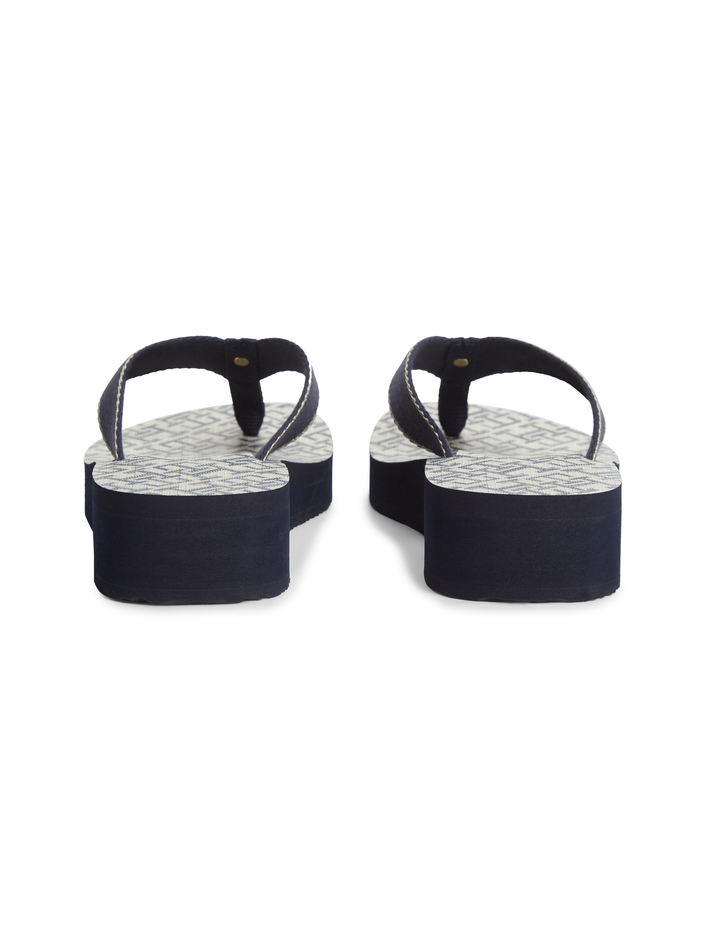 Tommy Hilfiger Zehentrenner »TH MONOGRAM MID WEDGE SANDAL«  Sommerschuh, Dianette mit logobedruckter Innensohle