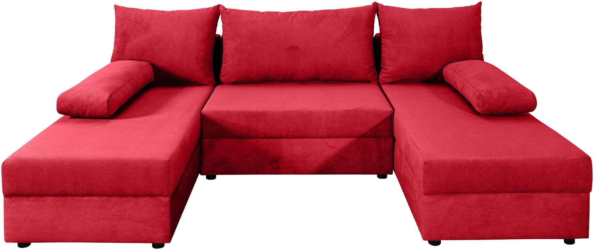 COLLECTION AB Wohnlandschaft »Pico U-Form, Breite 220, mit Schlaffunktion, Bettkasten & Zierkissen«, Wohnlandschaft,2 X Ottomane,Polyätherschaum Polsterung