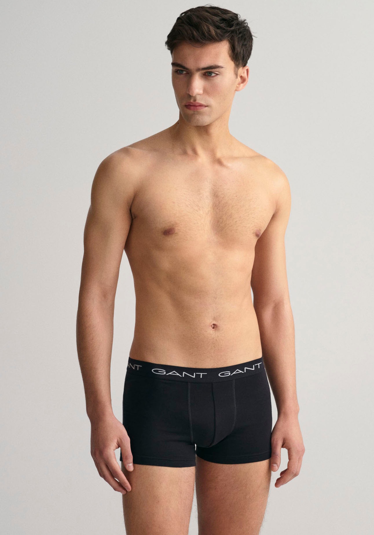 Gant Boxershorts, (Packung, 3 St., 3), mit elastischem Logobund