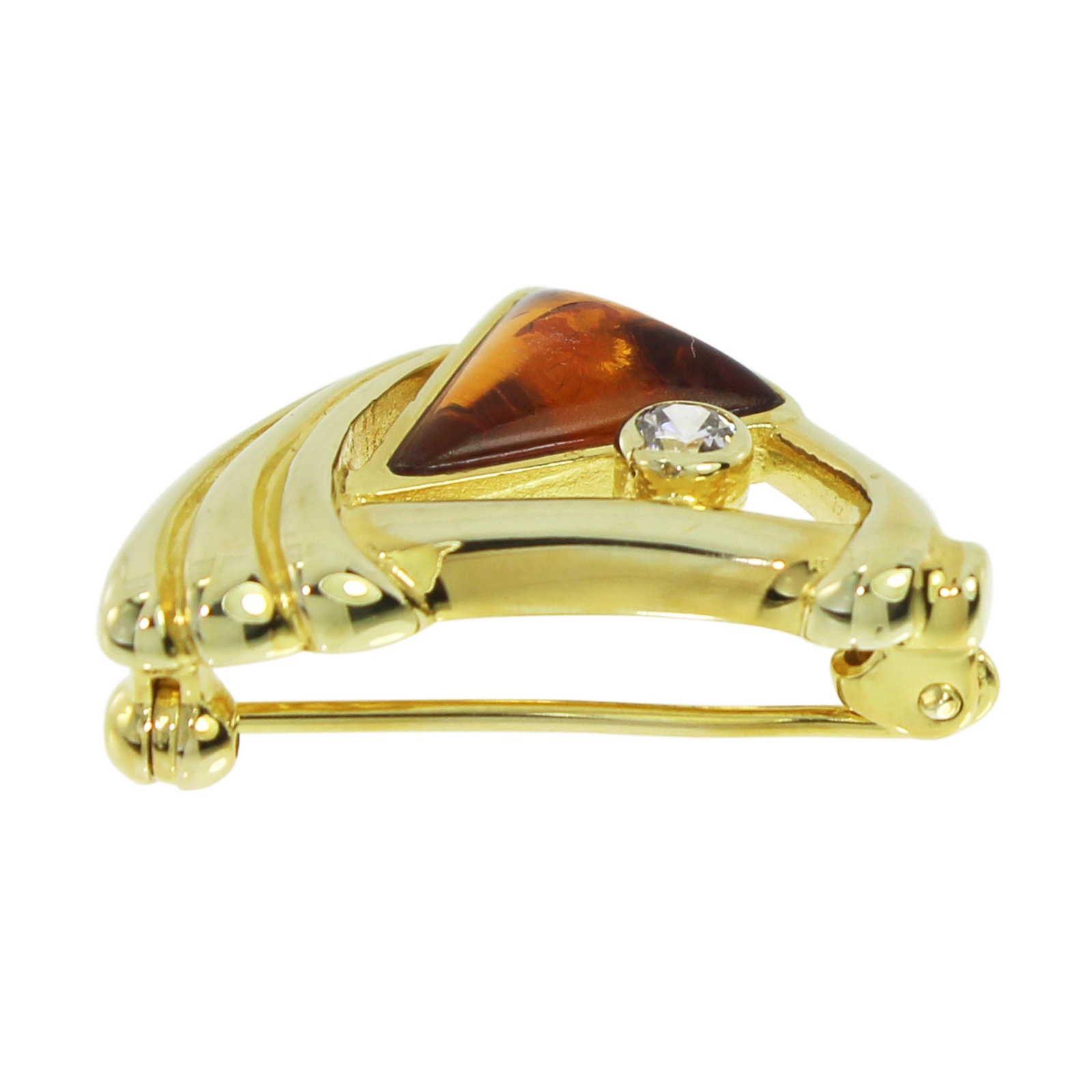 OSTSEE-SCHMUCK Brosche »- Verna - Gold 333/000 - Bernstein/Zirk.«