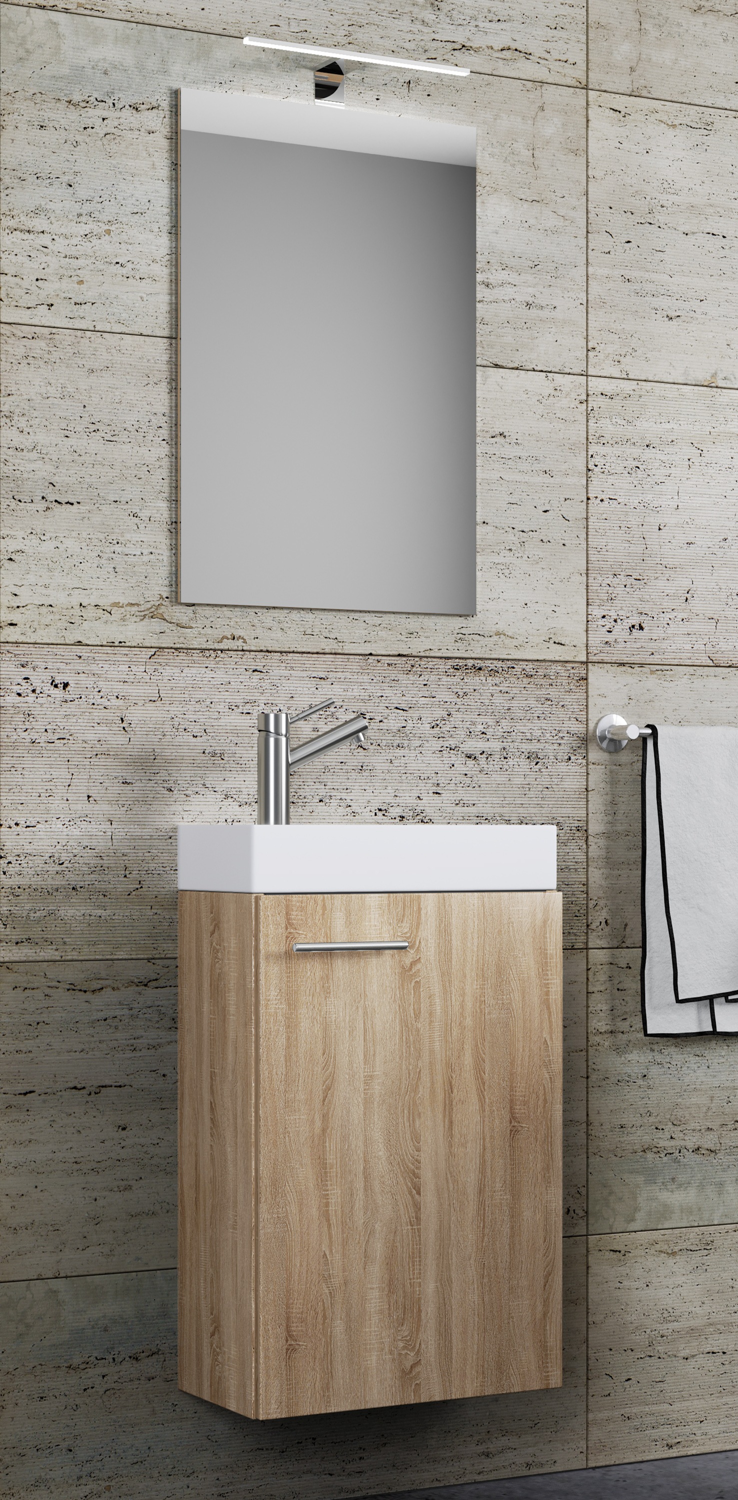 VCM Waschbeckenunterschrank »VCM 3-tlg Set | Waschplatz für Gäste WC | Gästebad | Waschtisch | Badezimmer Set - Slito SP«, (3 St.)