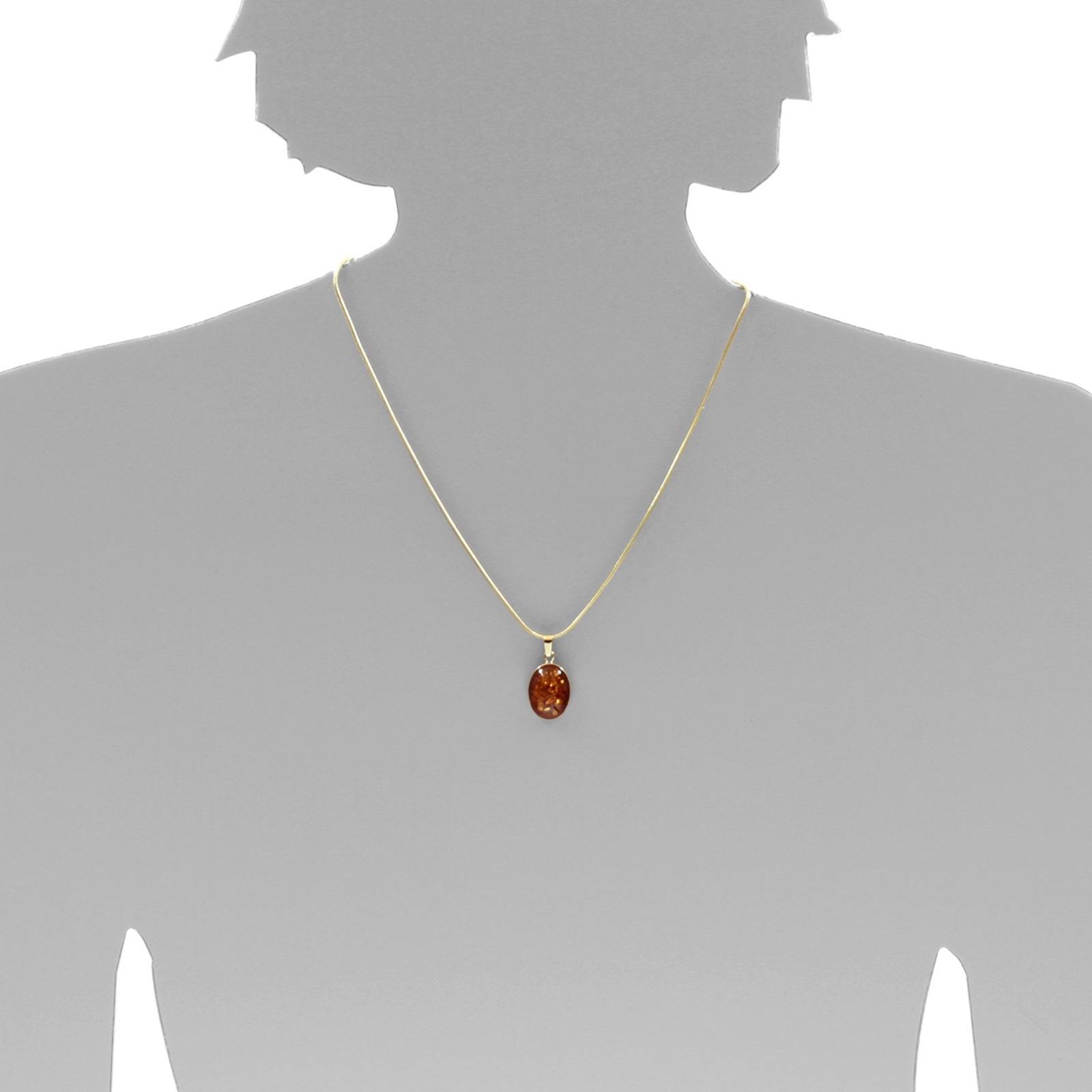 OSTSEE-SCHMUCK Kettenanhänger »- Classic 18x13 mm - Gold 333/000 - Bernstein«