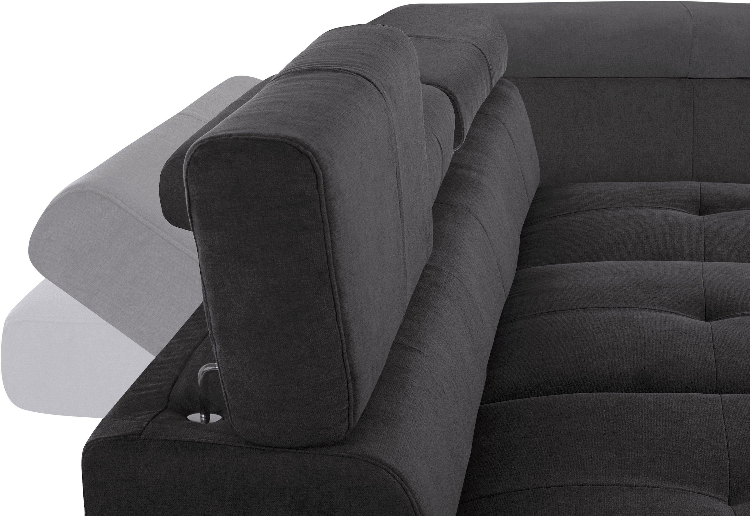 COTTA Polstergarnitur »Enterprise L-Form«, (Set), Set bestehend aus: Ecksofa mit Arm- & Kopfteilverstellung & Hocker