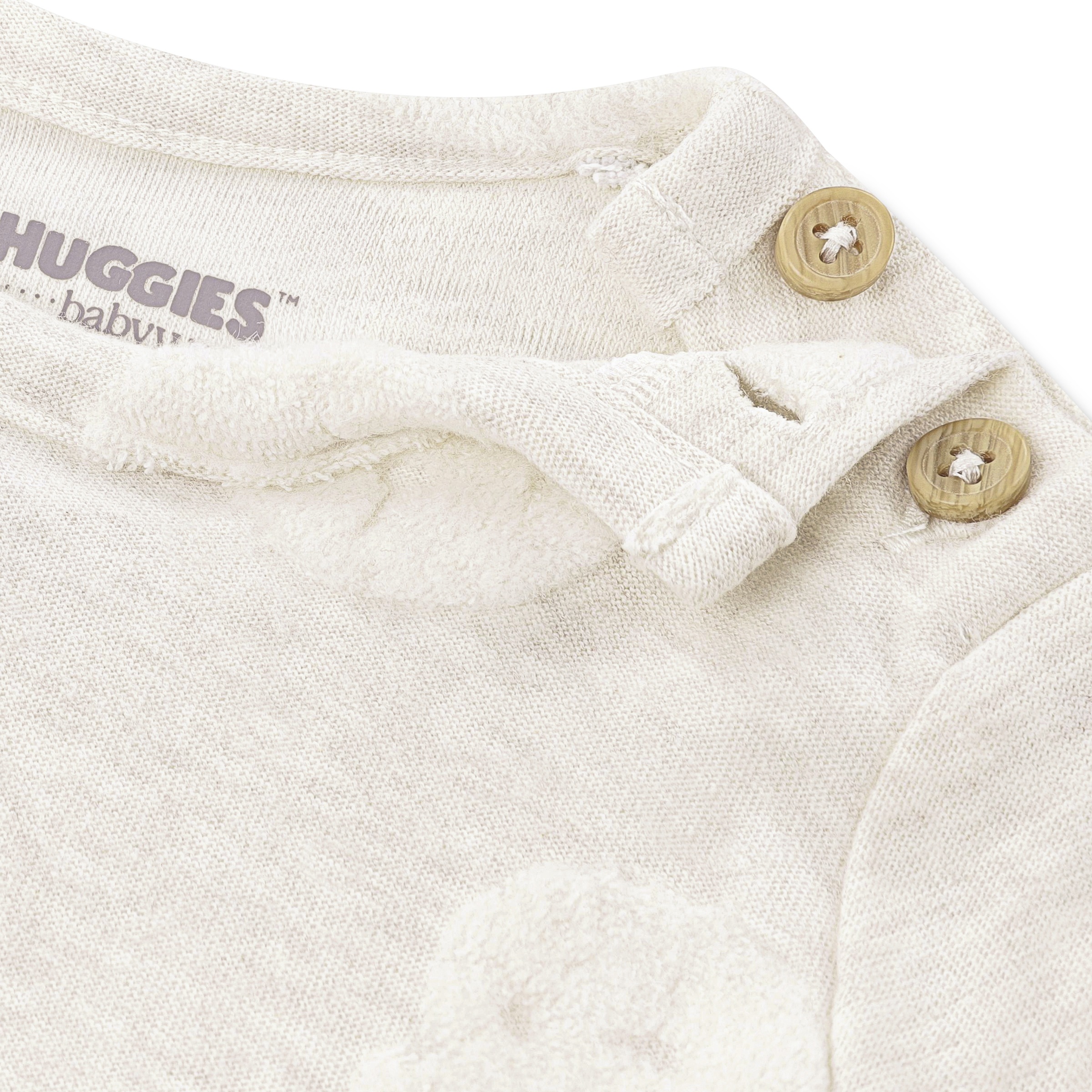 HUGGIES babywear Langarmshirt & Hose »HUGB PANT SET« Set, 2 Stk. tlg. mit Bärchen-Motiv, melierte Optik