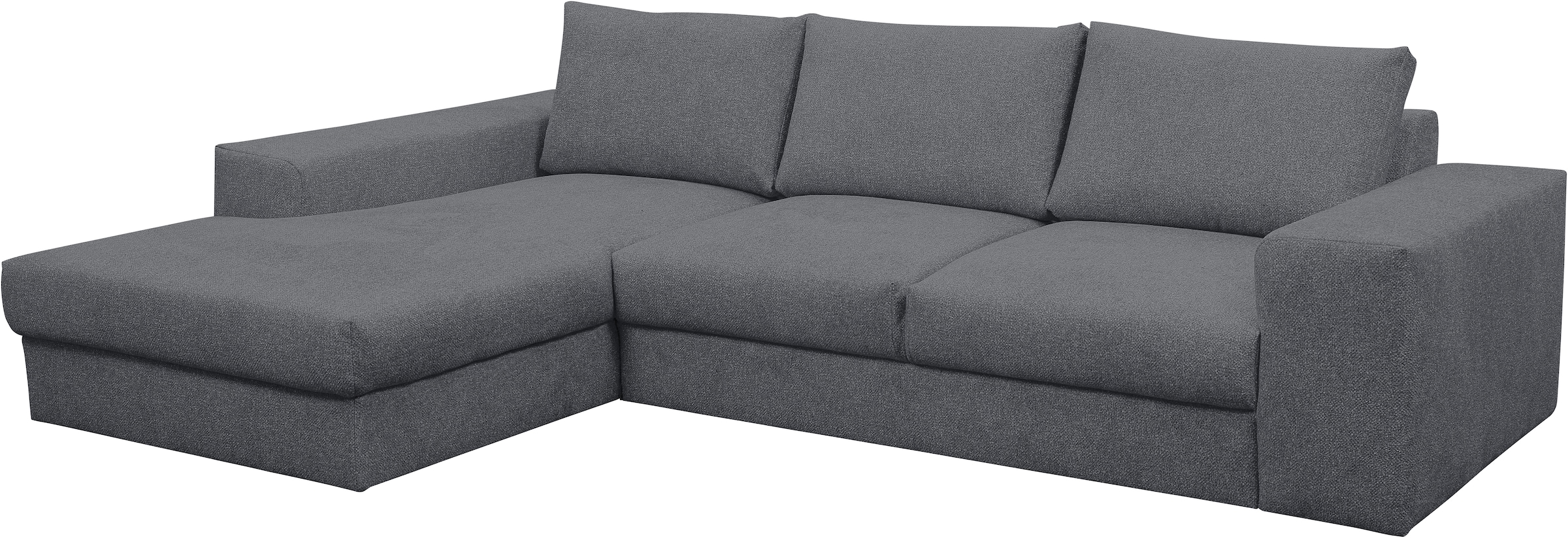 WERK2 Ecksofa »Rozzana Design Ecksofa mit hohem Komfort, zeitlos & elegant,  L-Form,« in kuschelweichen Trendstoffen Cord, Breitcord und Plüsch