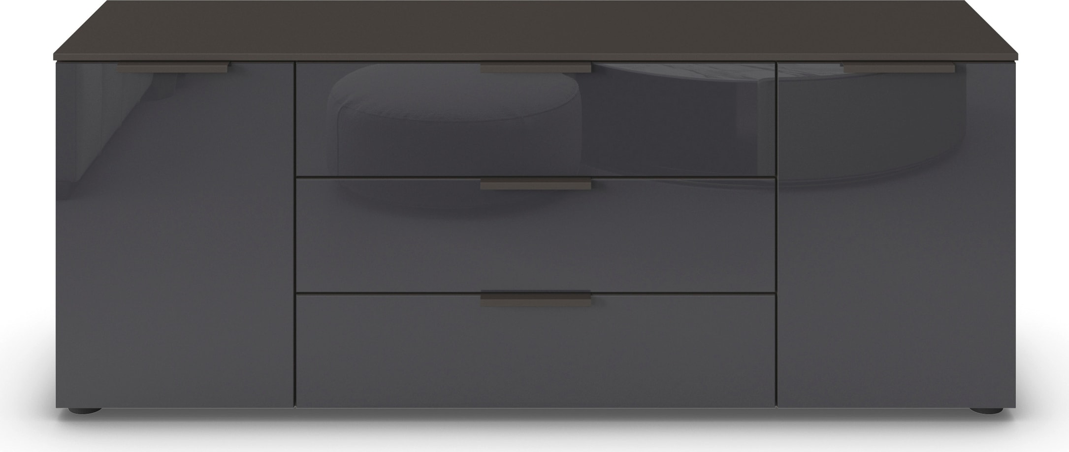 rauch Schubkastenkommode »Kommode Türkommode Sideboard Kombikommode FLIPP mit Glasfront« Breite 160 cm mit 2 Einlegeböden,  2-türig mit 3 Schubladen und Soft-Close-Funktion sowie Glasfront