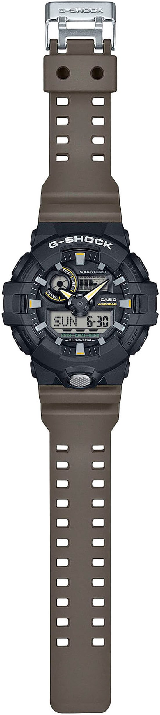 CASIO G-SHOCK Chronograph, Quarzuhr, Armbanduhr, Herrenuhr,digital, Resinband, bis 20bar wasserd.
