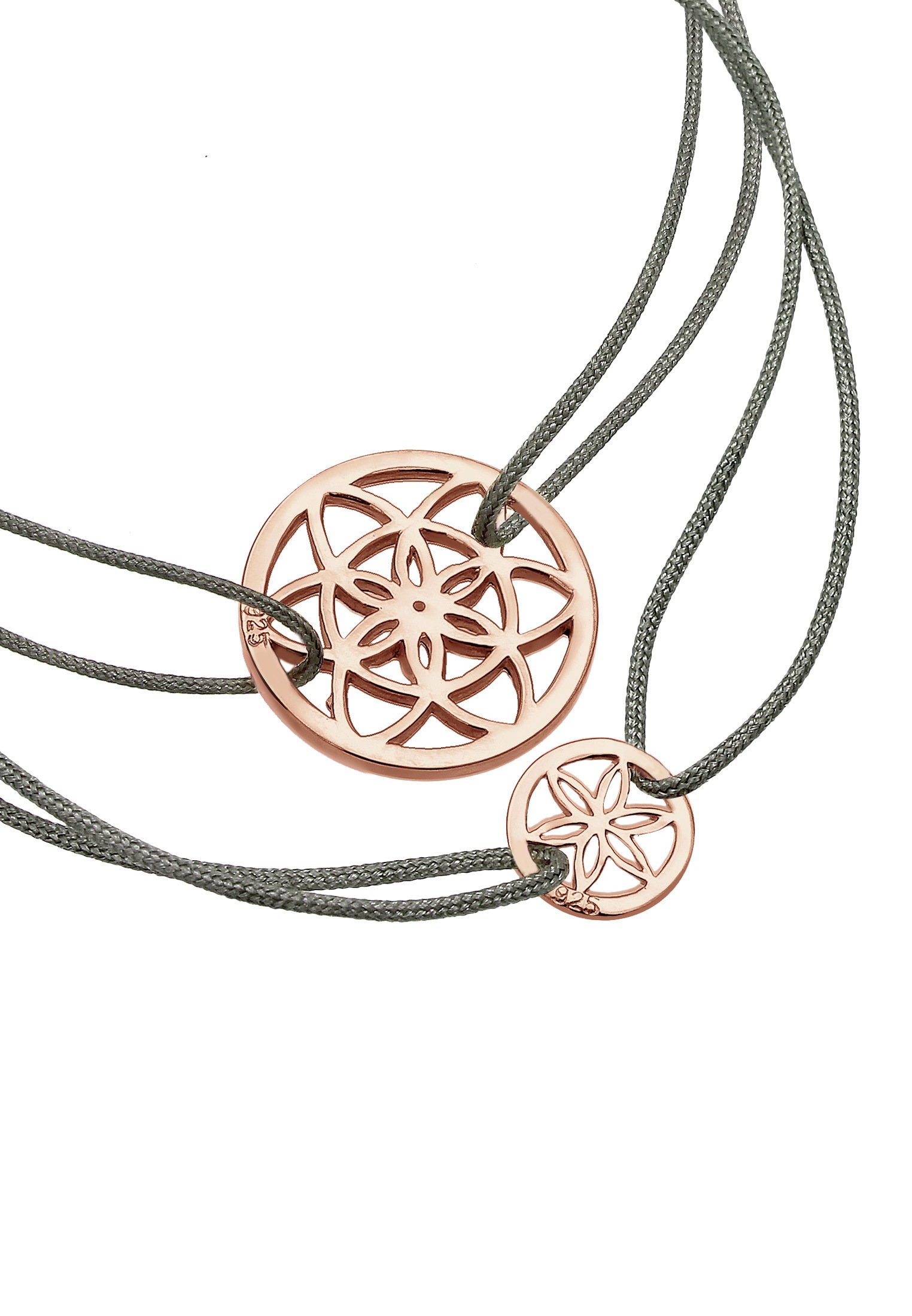 Elli Armketten Set »Armband Lebensblume Mutter Kind Set Nylon 925 Silber«