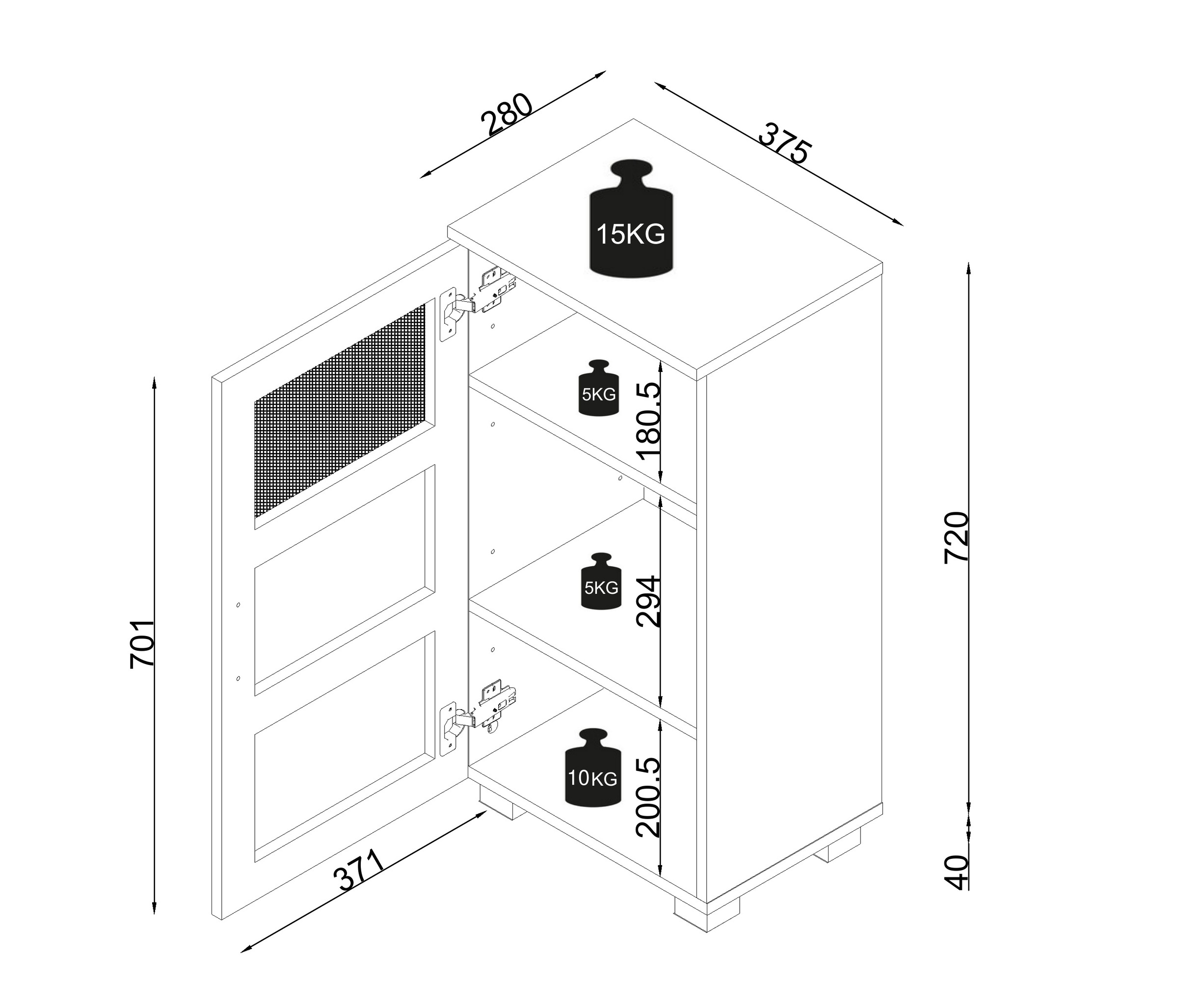VCM Midischrank »Holz Badschrank Midischrank Nilari 70 x 38 x 28 cm« 1 Stk. tlg.