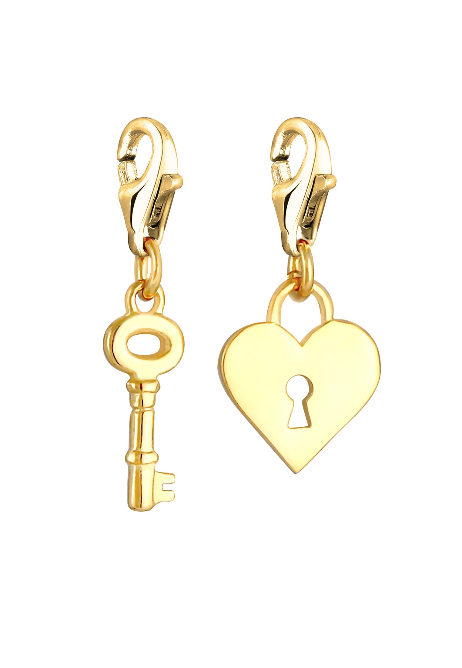 Nenalina Charm-Einhänger »Charm Schloss Schlüssel Herz Liebe Verbunden (2 tlg) 925«