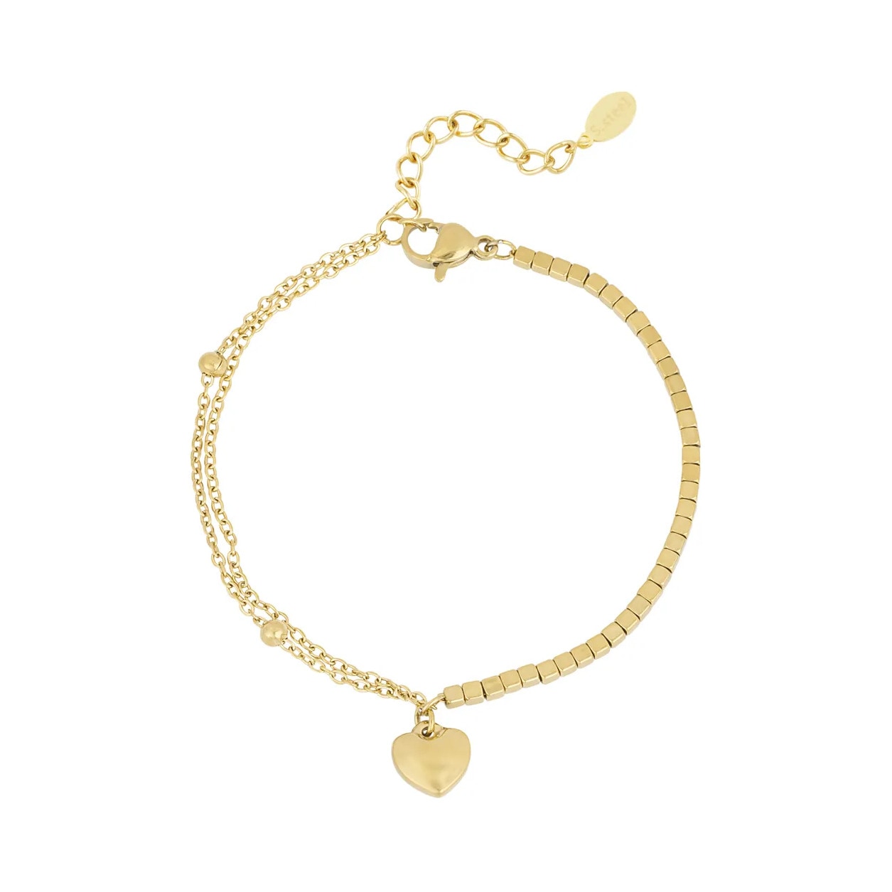 Adelia´s Charm-Armband »Armband Charmarmband mit Herzanhänger, 16 cm« Modischer Modeschmuck mit Herzanhänger