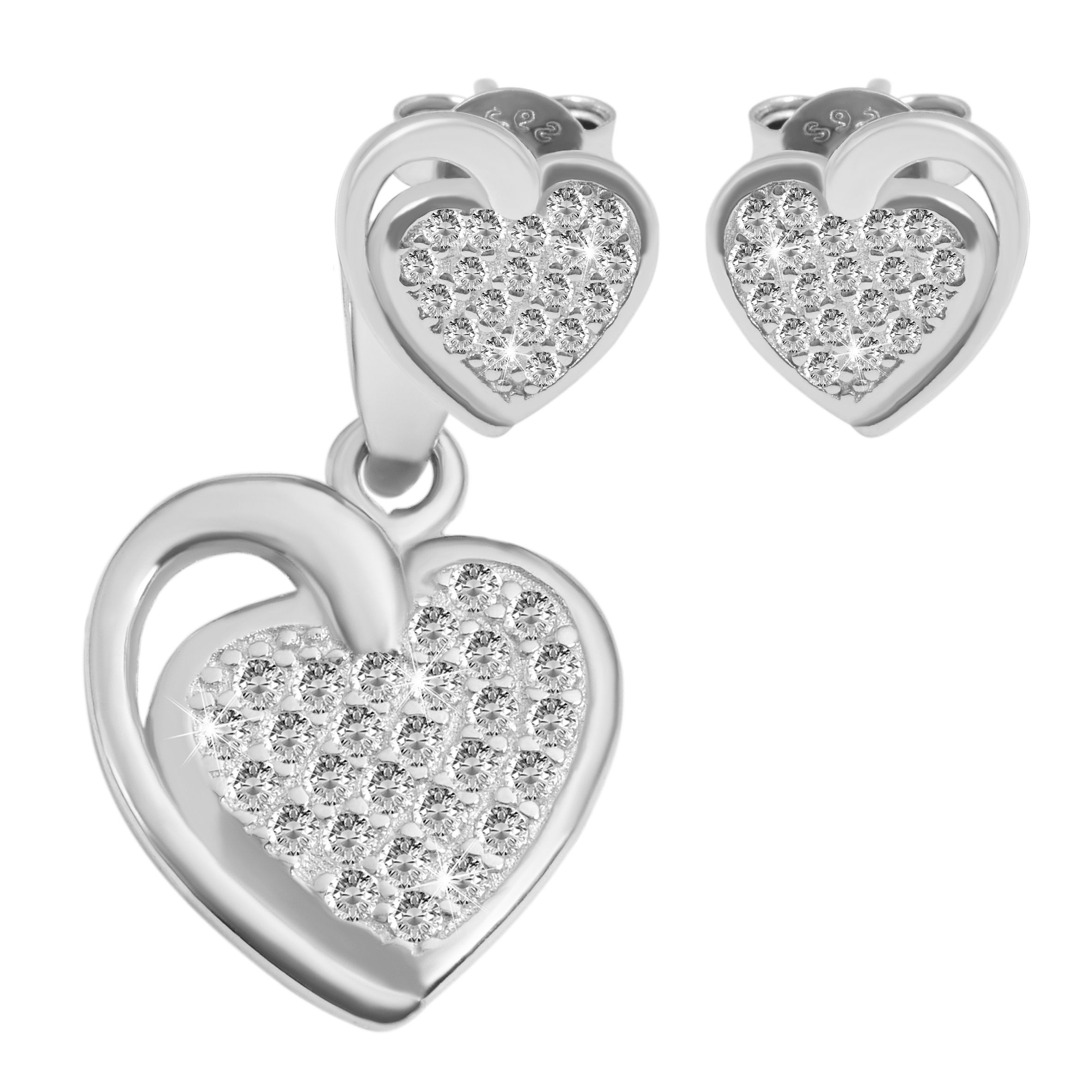 Adelia´s Herzanhänger »Damen Anhänger ¿ Herzanhänger aus 925 Silber mit Zirkonia«