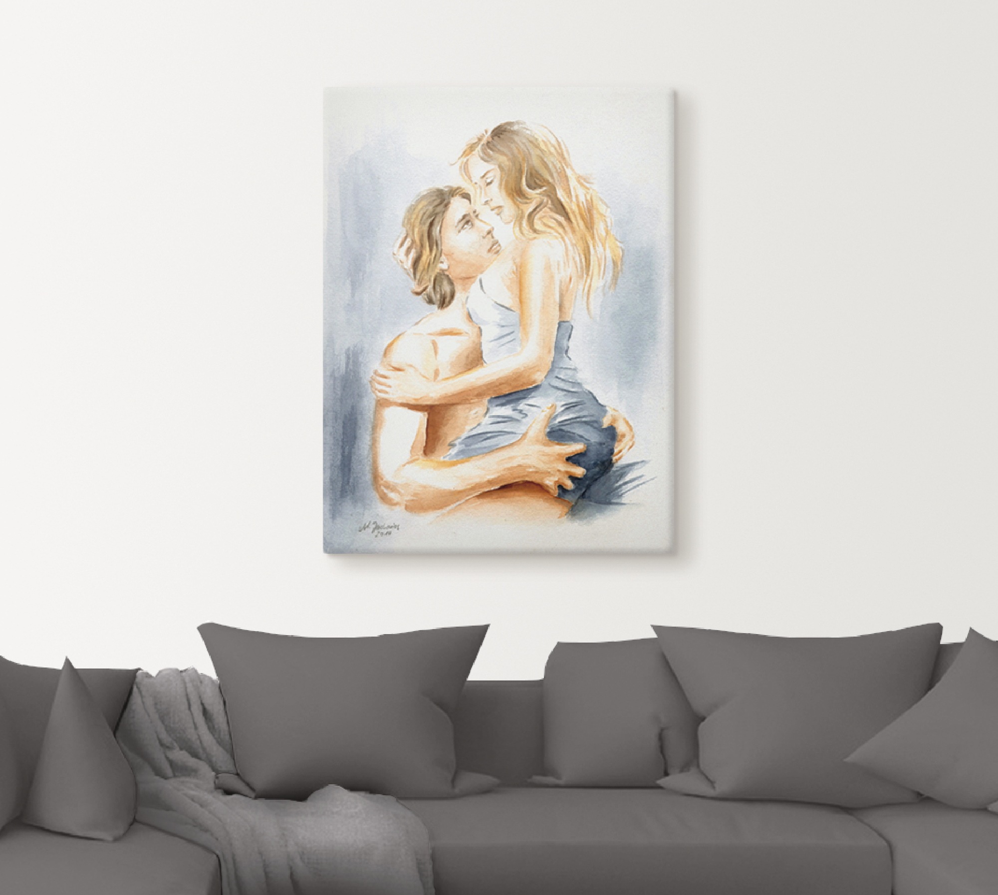 Artland Wandbild »Verliebtes Pärchen - erotisches Aquarell«, Paar, (1 St.), als Leinwandbild, Poster in verschied. Größen