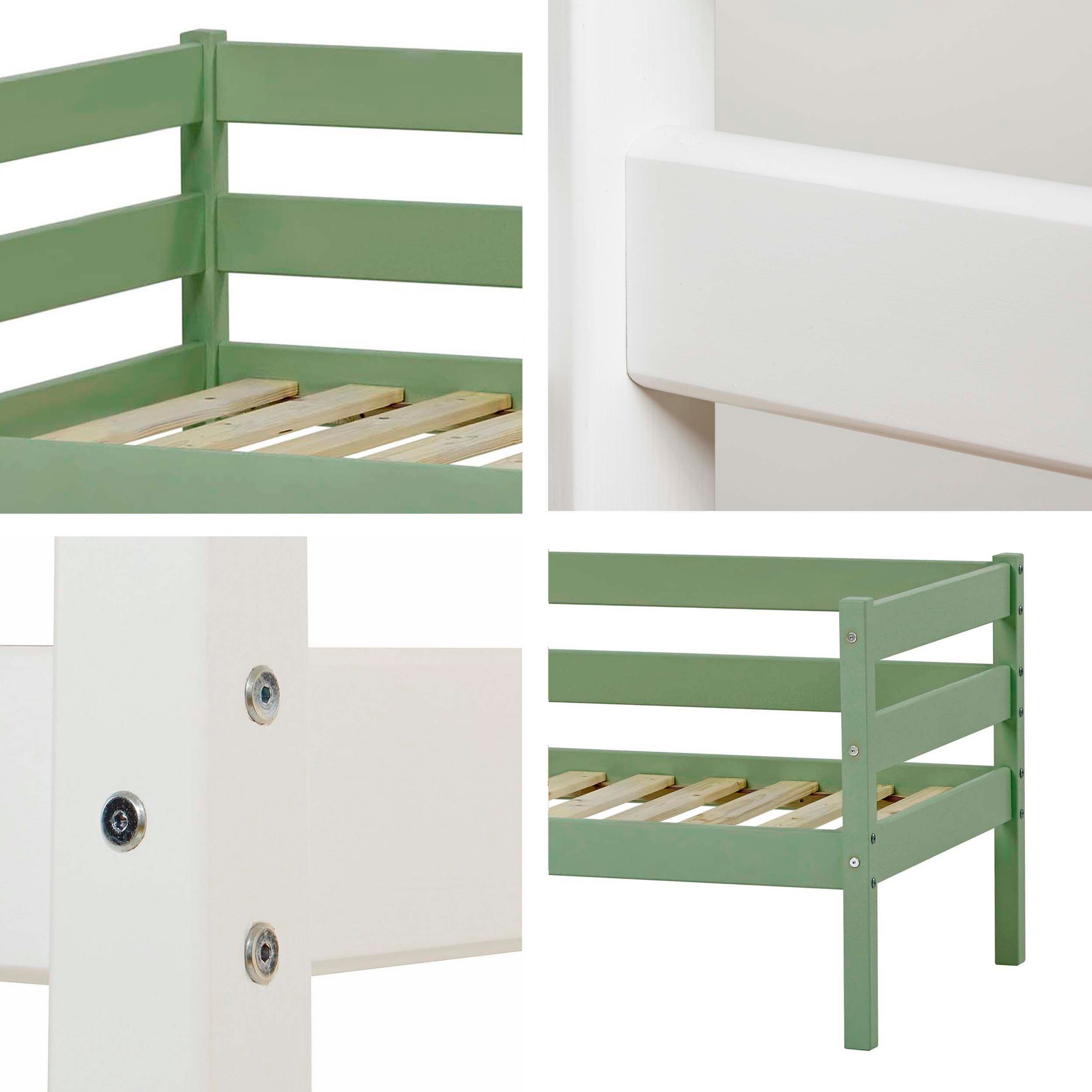 Hoppekids Einzelbett »ECO Comfort Kinderbett, Kiefer Massivholz, Jugendbett inkl. Rollrost«, 70x160 cm, wahlweise in verschieden Farben/ Matratze/ Absturzsicherung