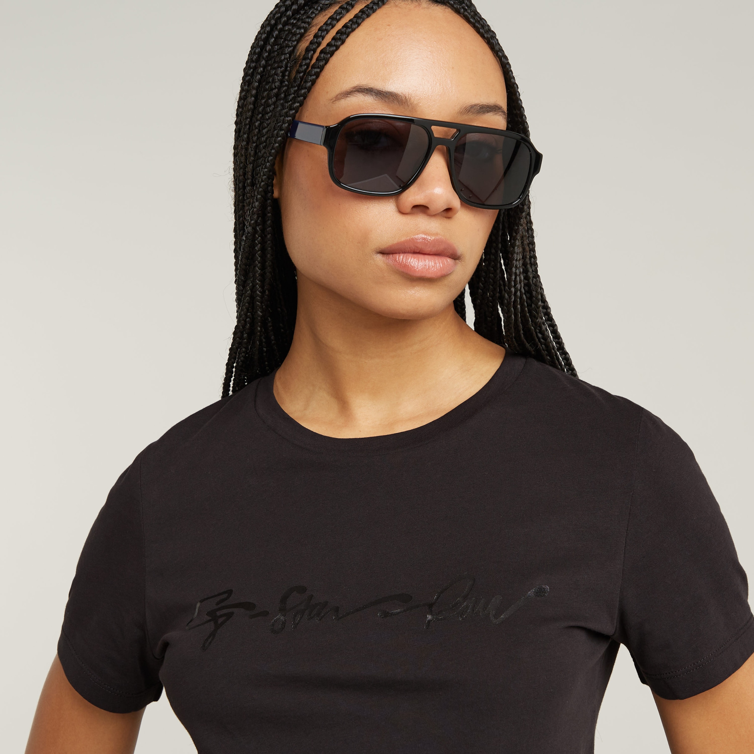 G-STAR T-Shirt »G-Script Shiny R«, mit Ton-in-Ton Schriftzug