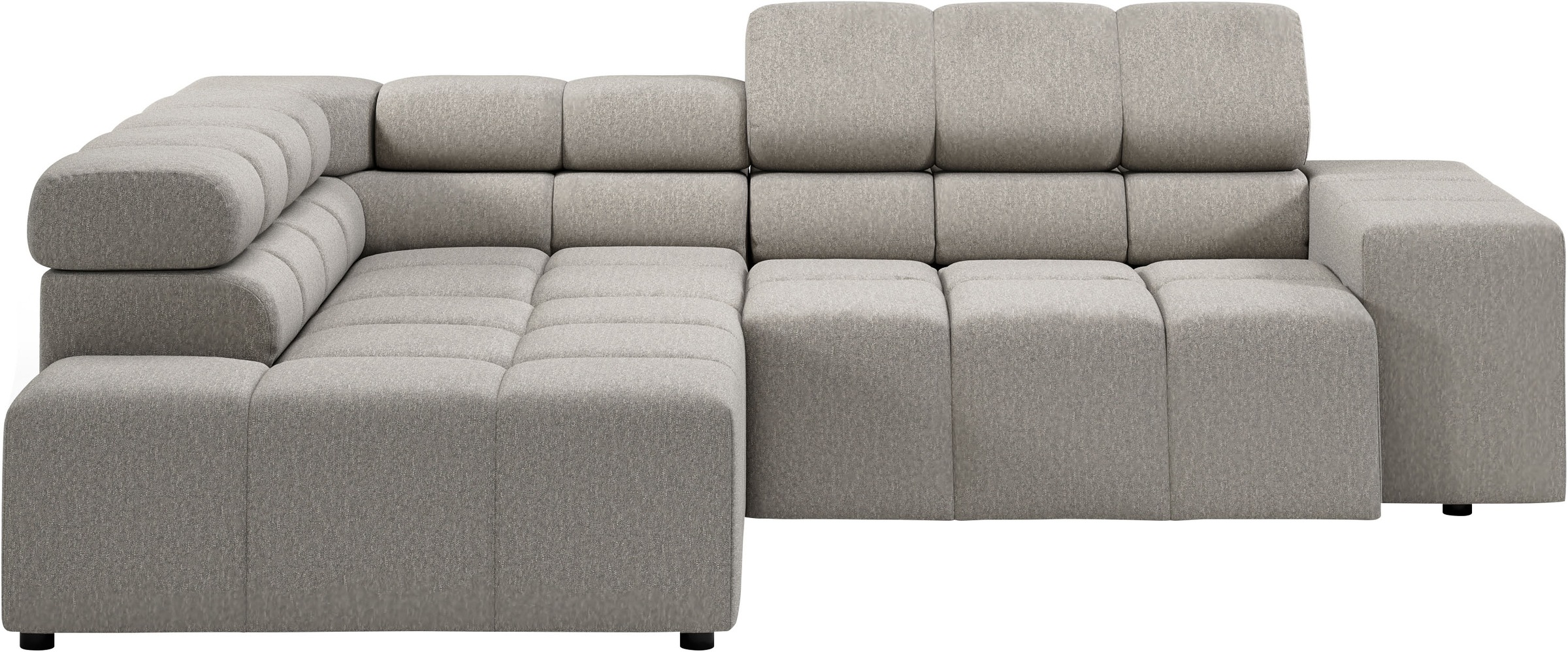 INOSIGN Ecksofa »Ancona, incl. Kopfteilverstellung + 3 Zierkissen, L-Form, bequem«, wahlweise motorische Sitztiefenverstellung, B/T(H: 249/215/70 cm