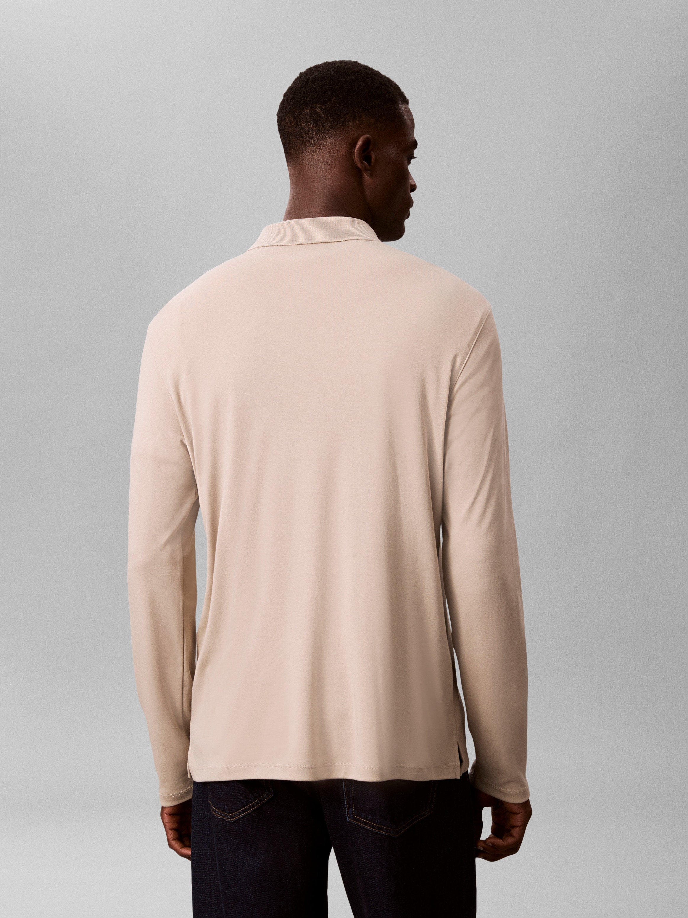 Calvin Klein Langarm-Poloshirt »LS SUPIMA COTTON SOLID POLO« regular fit mit Rundhalsausschnitt