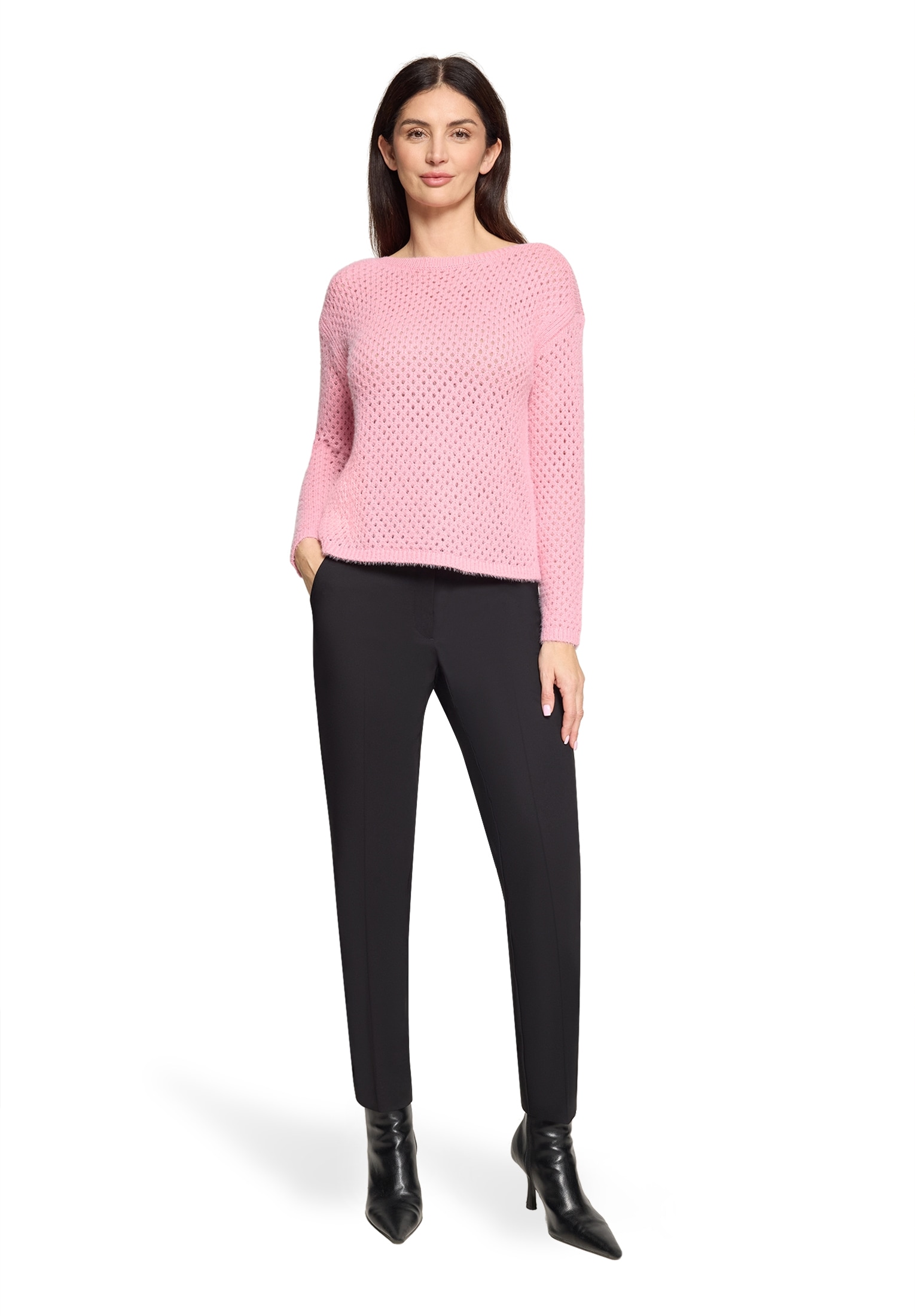 Betty Barclay Rundhalspullover »Lochstrick-Pullover langarm«