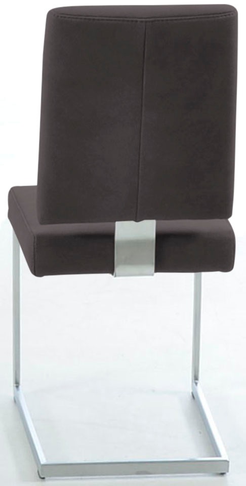K+W Komfort & Wohnen Freischwinger, Microfaser Struktur 755, stabiles Hochkantgestell, in Leder oder Microfaser