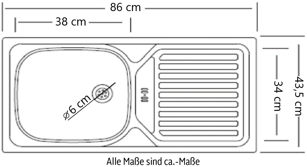 KOCHSTATION Spülenschrank »KS-Riesa«, Breite 120 cm, MDF-Fronten