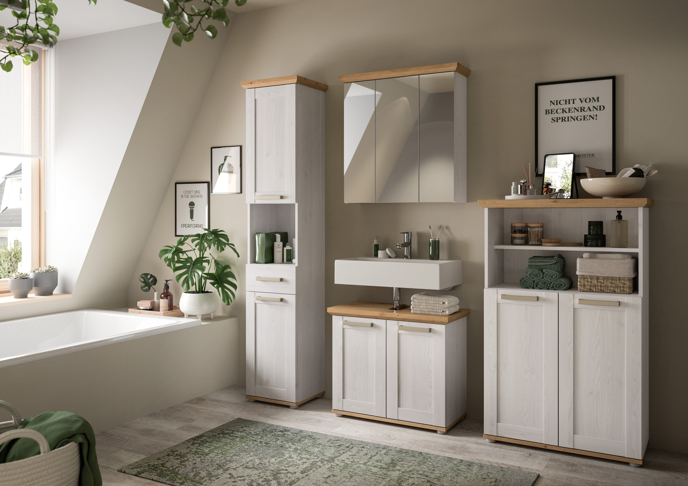 welltime Midischrank »COSENZA« 1 Stk. tlg. Midischrank, Badschrank, Bad, Badezimmer