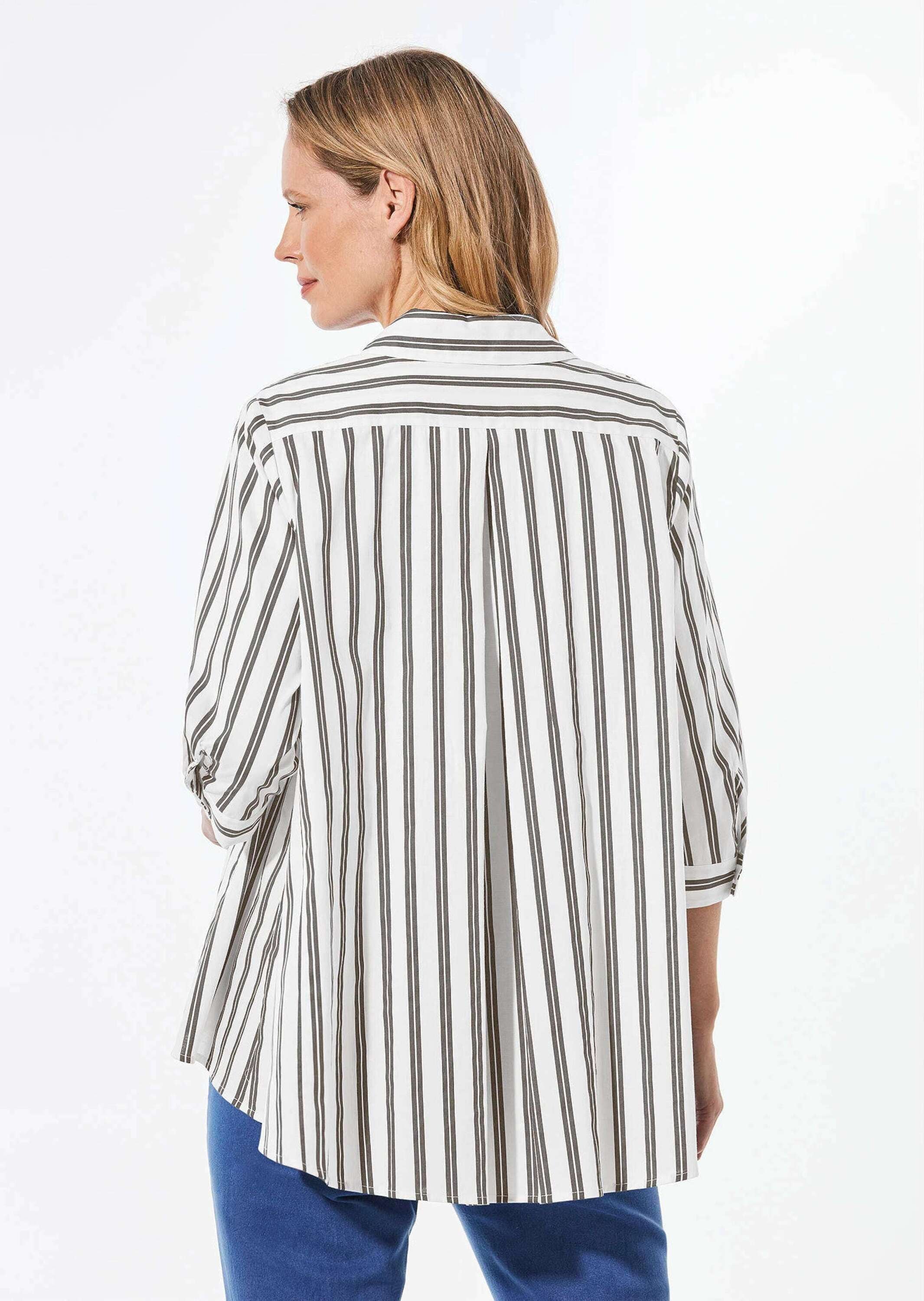 GOLDNER Kurzarmbluse »Kurzgröße Schlichte Baumwoll-Bluse mit 3/4-Arm«