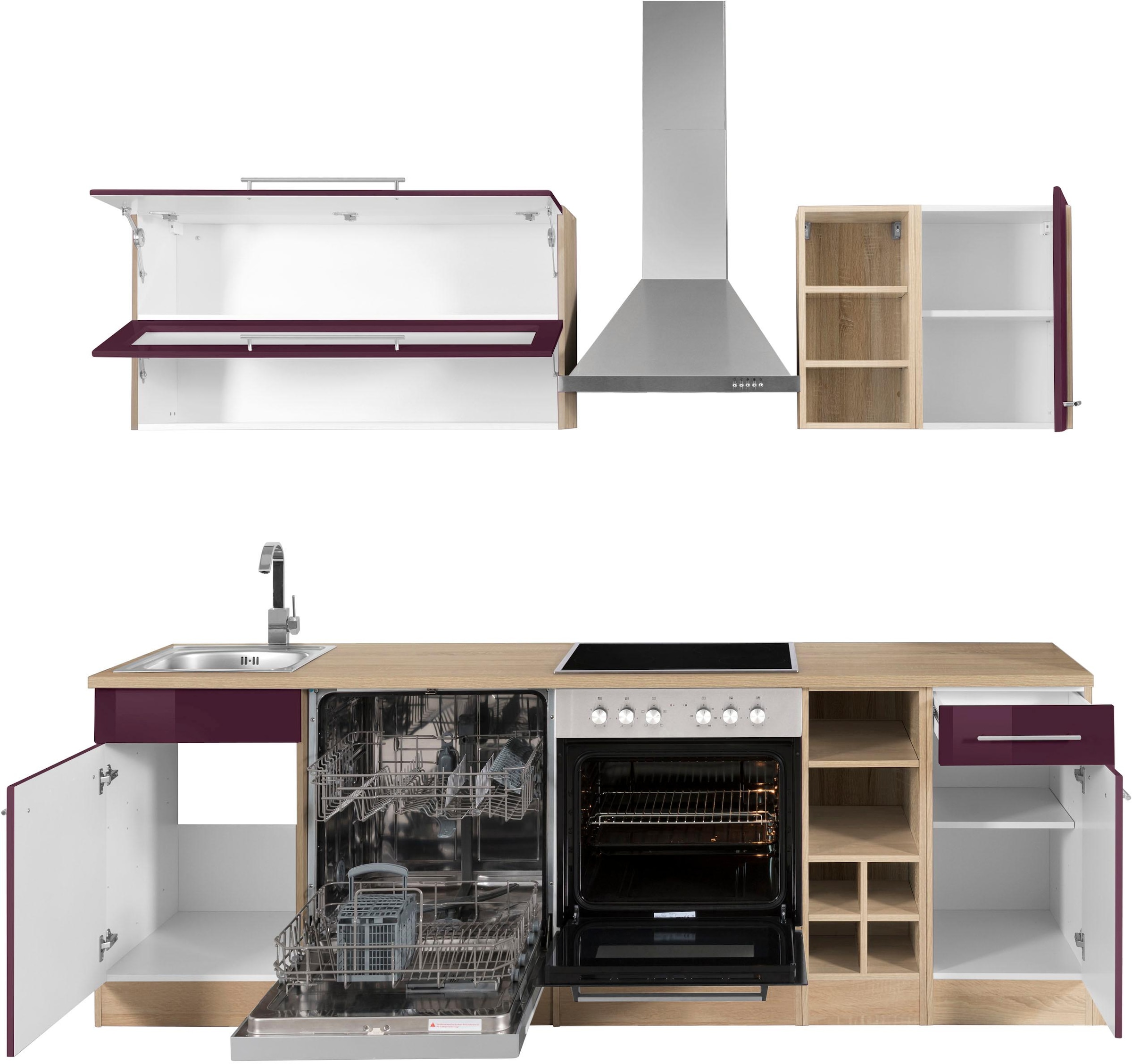 KOCHSTATION Küchenzeile »KS-Eton«, mit E-Geräten, Breite 240 cm