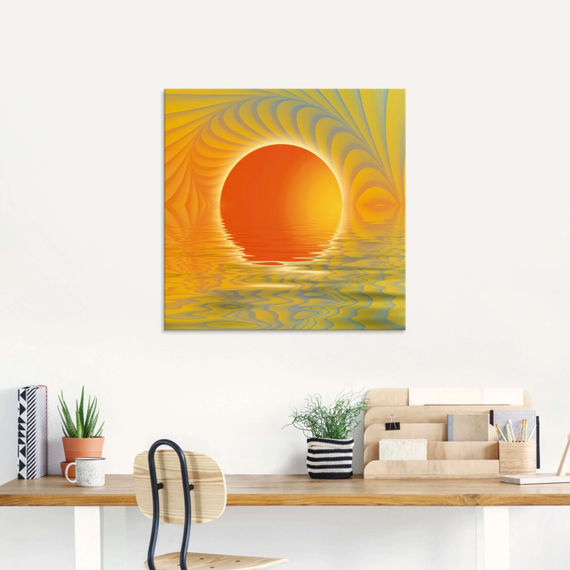 Artland Glasbild »Abstrakter Sonnenuntergang«, Muster, (1 St.), in verschiedenen Größen