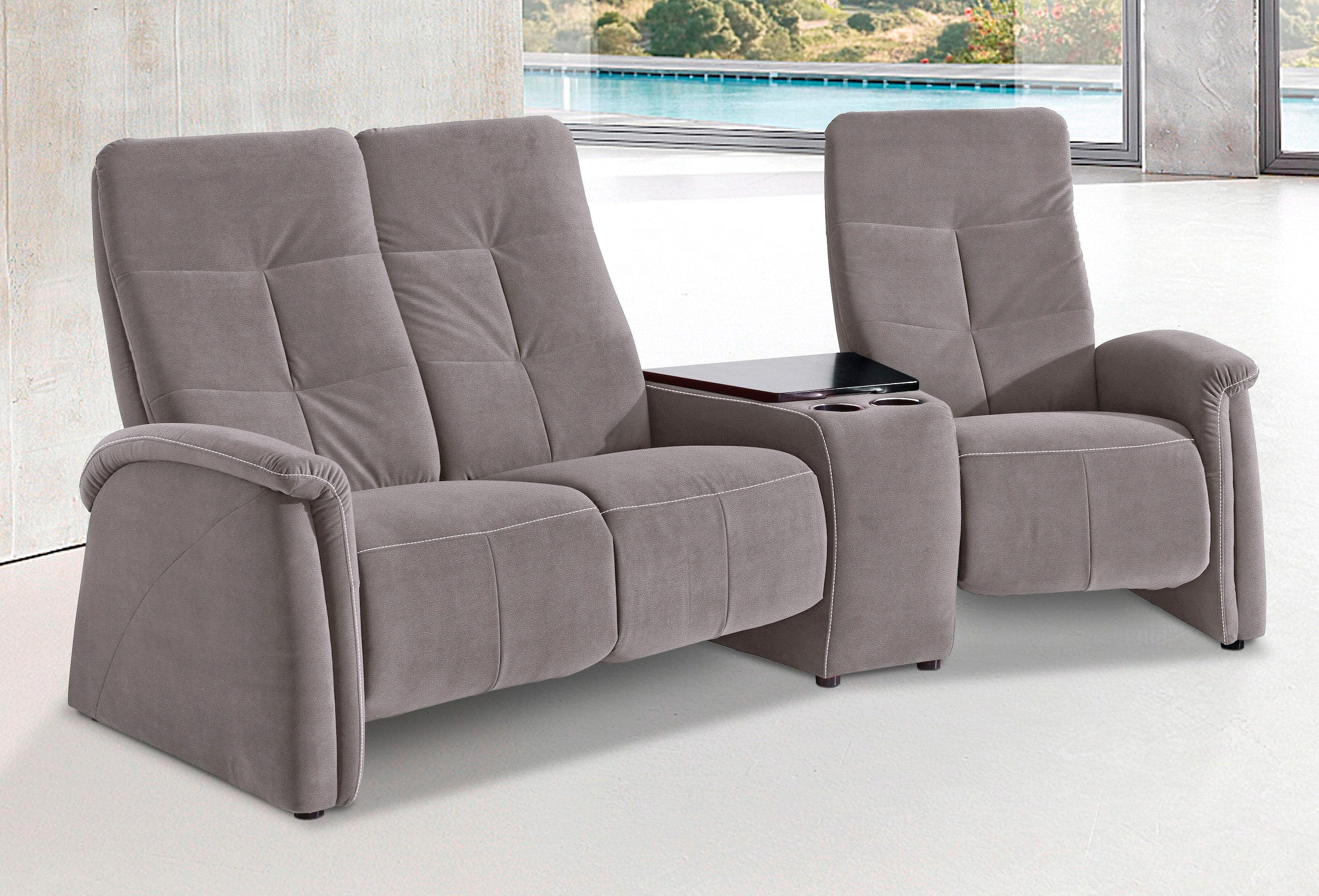 exxpo - sofa fashion 3-Sitzer »Tivoli, Kinosofa mit Tischablage und Stauraumfach, bequem«, mit Relaxfunktion