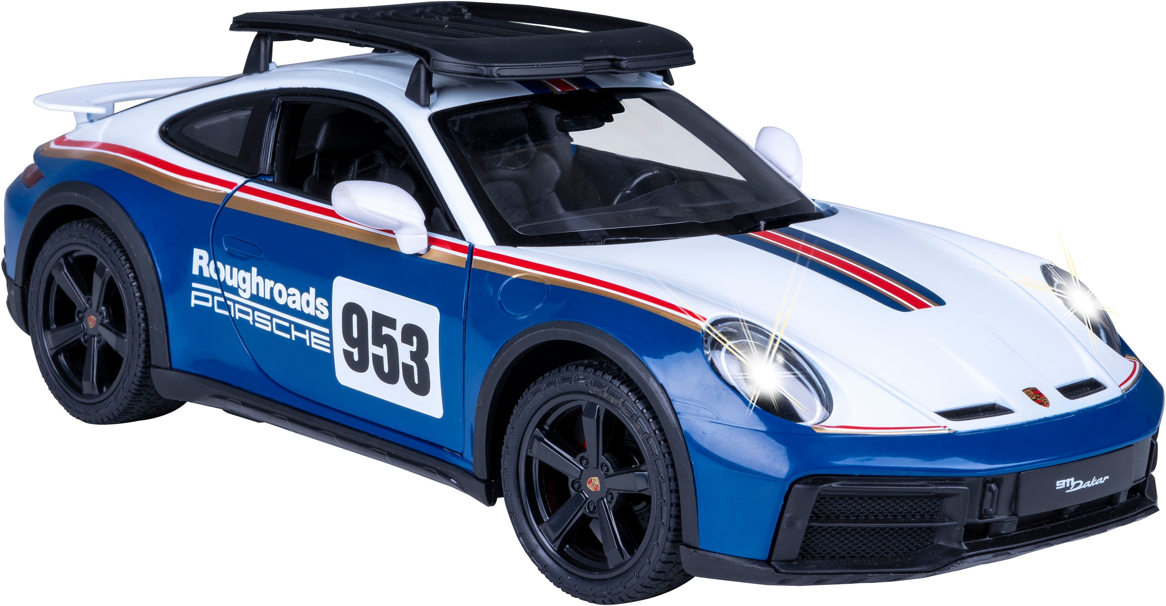 Jamara RC-Auto »Porsche 911 Dakar Performance 1:14 blau 2,4GHz«, mit LED Licht