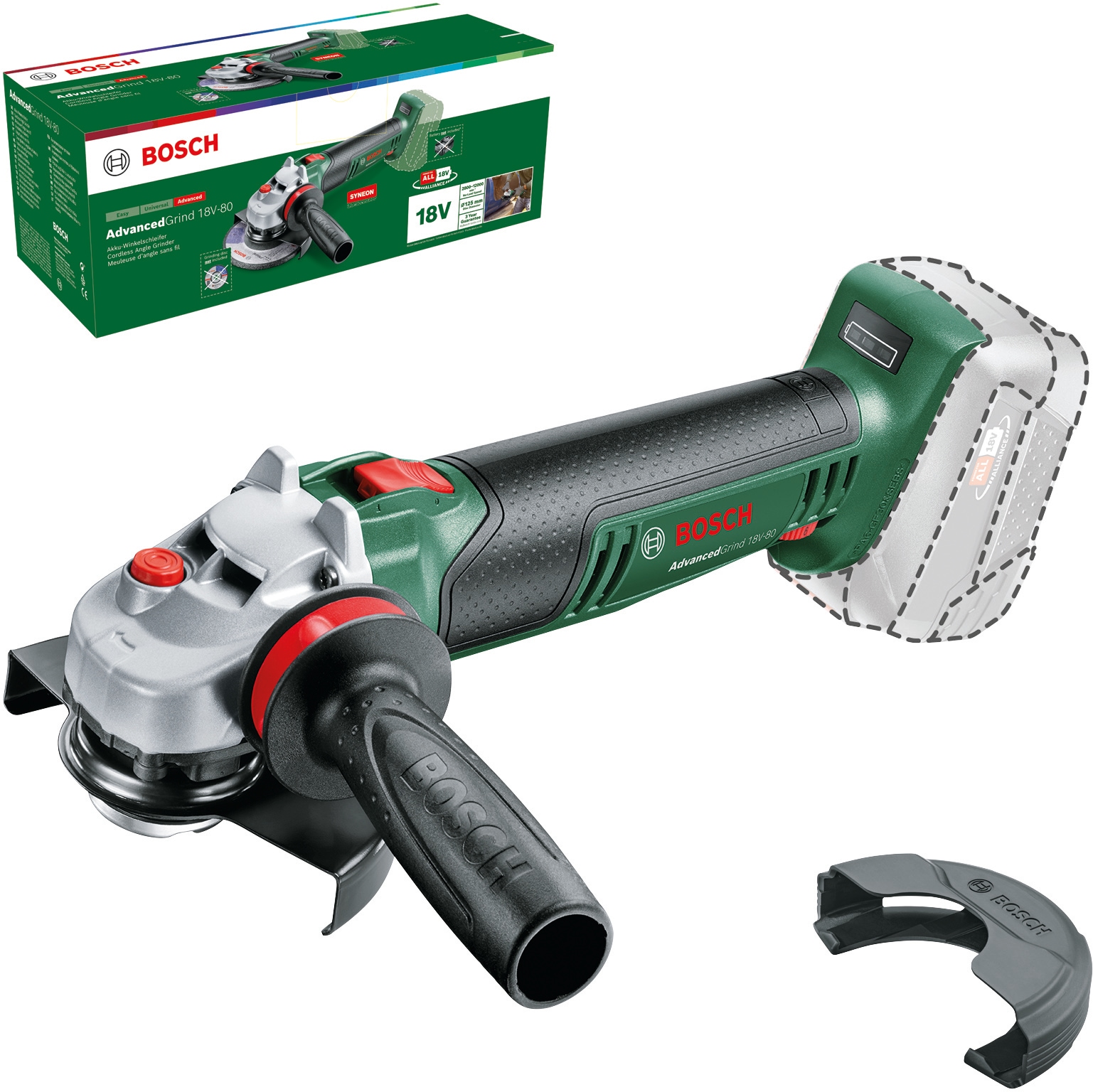 Bosch Home & Garden Akku-Winkelschleifer »AdvancedGrind 18V-80 - solo«, ohne Akku und Ladegerät