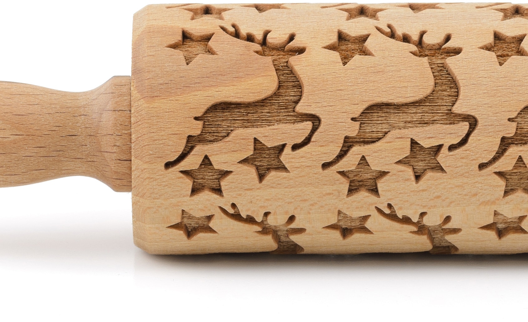 folkroll Teigroller »3D-Motiv-Teigrolle« Rentier Sterne