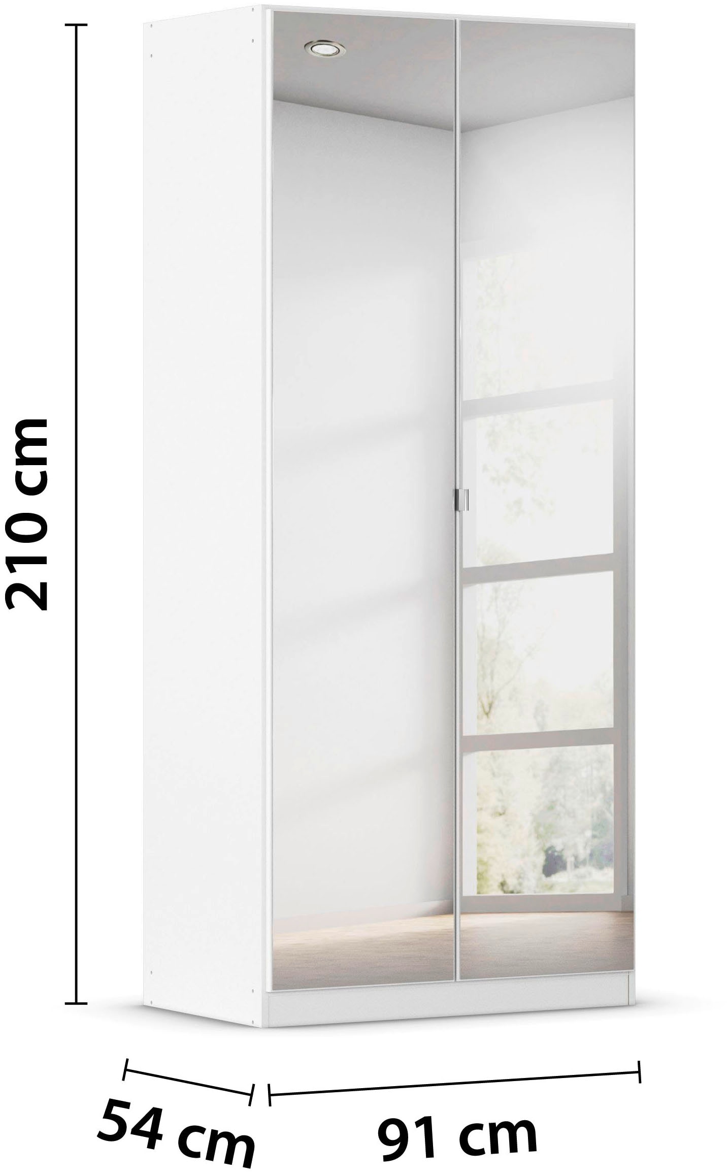 rauch Drehtürenschrank »Kleiderschrank Schrank Garderobe TOPSELLER OTELI inkl. Inneneinteilung«, (erhältlich in Breiten 91-360 cm, ab Breite 136cm inkl. Innenschubladen), mit zusätzlichen Einlegeböden, optional mit Spiegel MADE IN GERMANY