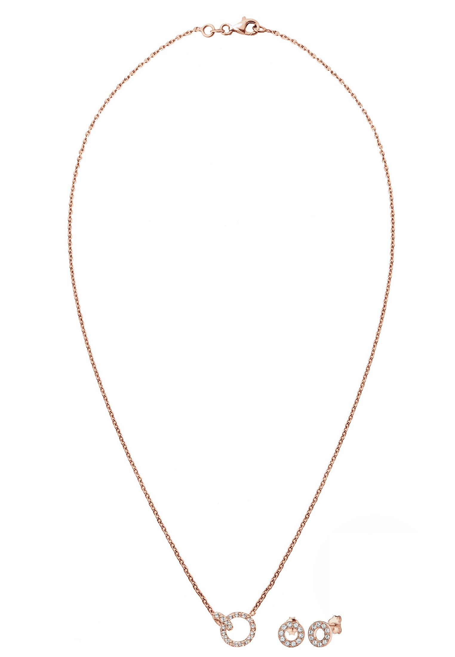 Elli Ohrring und Ketten Set »Schmuckset Kreis 925 Silber, mit Kristallen von Swarovski®«