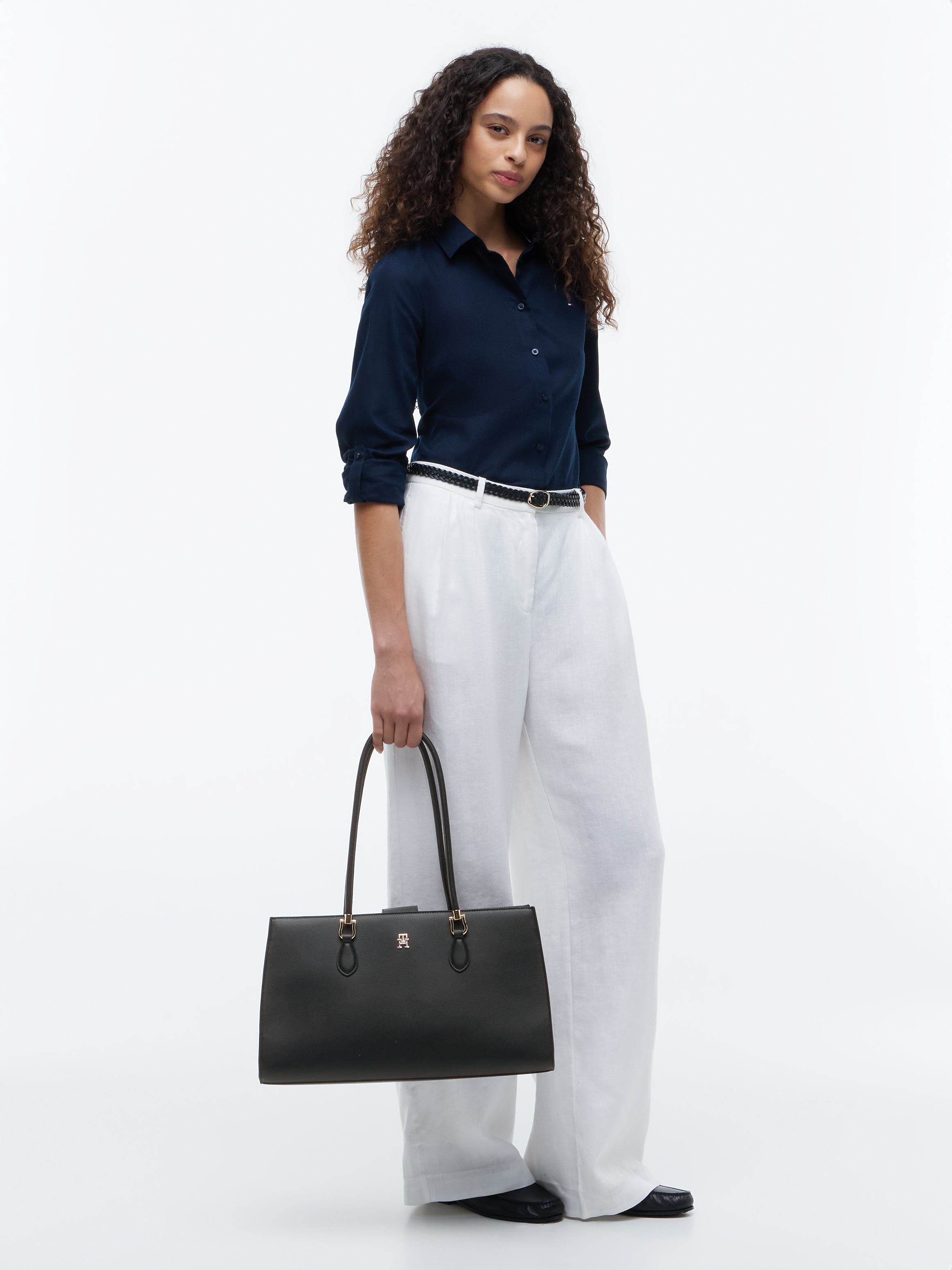 Tommy Hilfiger Henkeltasche »TH GRACE SATCHEL« Damen Handtasche, Tragetasche, Abendtasche mit goldfarbenen Details