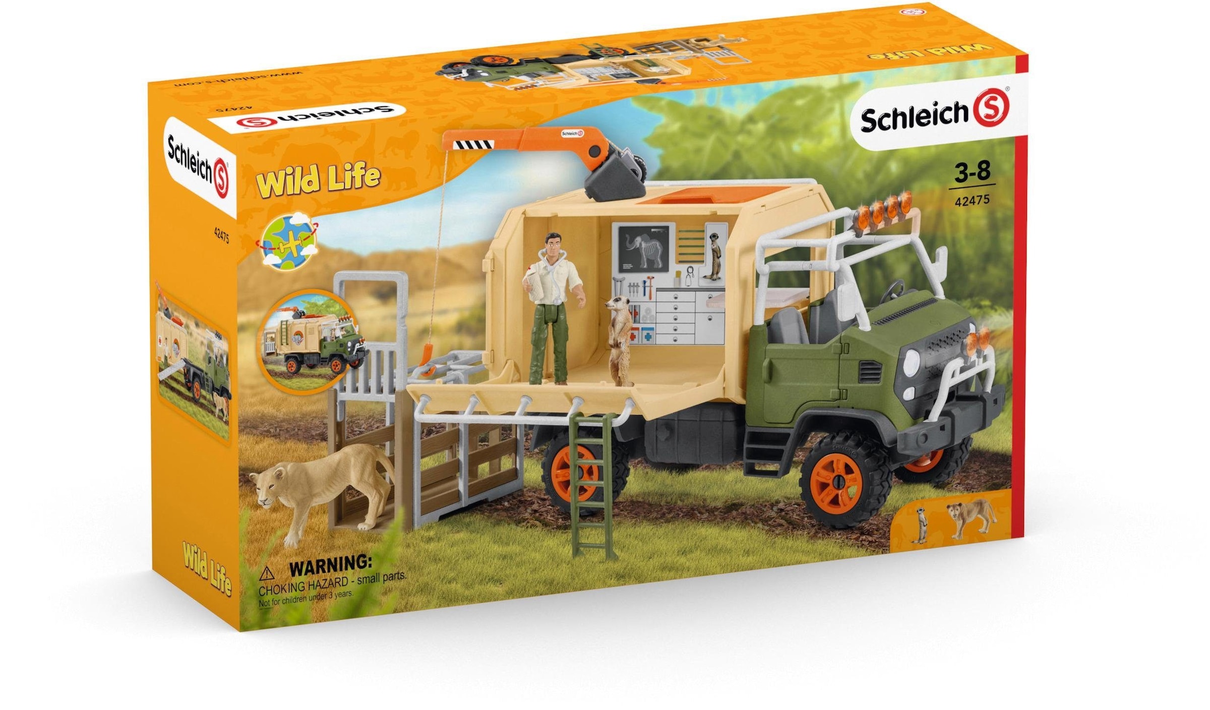 Schleich® Spielwelt »WILD LIFE, Großer Truck Tierrettung (42475)«, (Set), Made in Europe