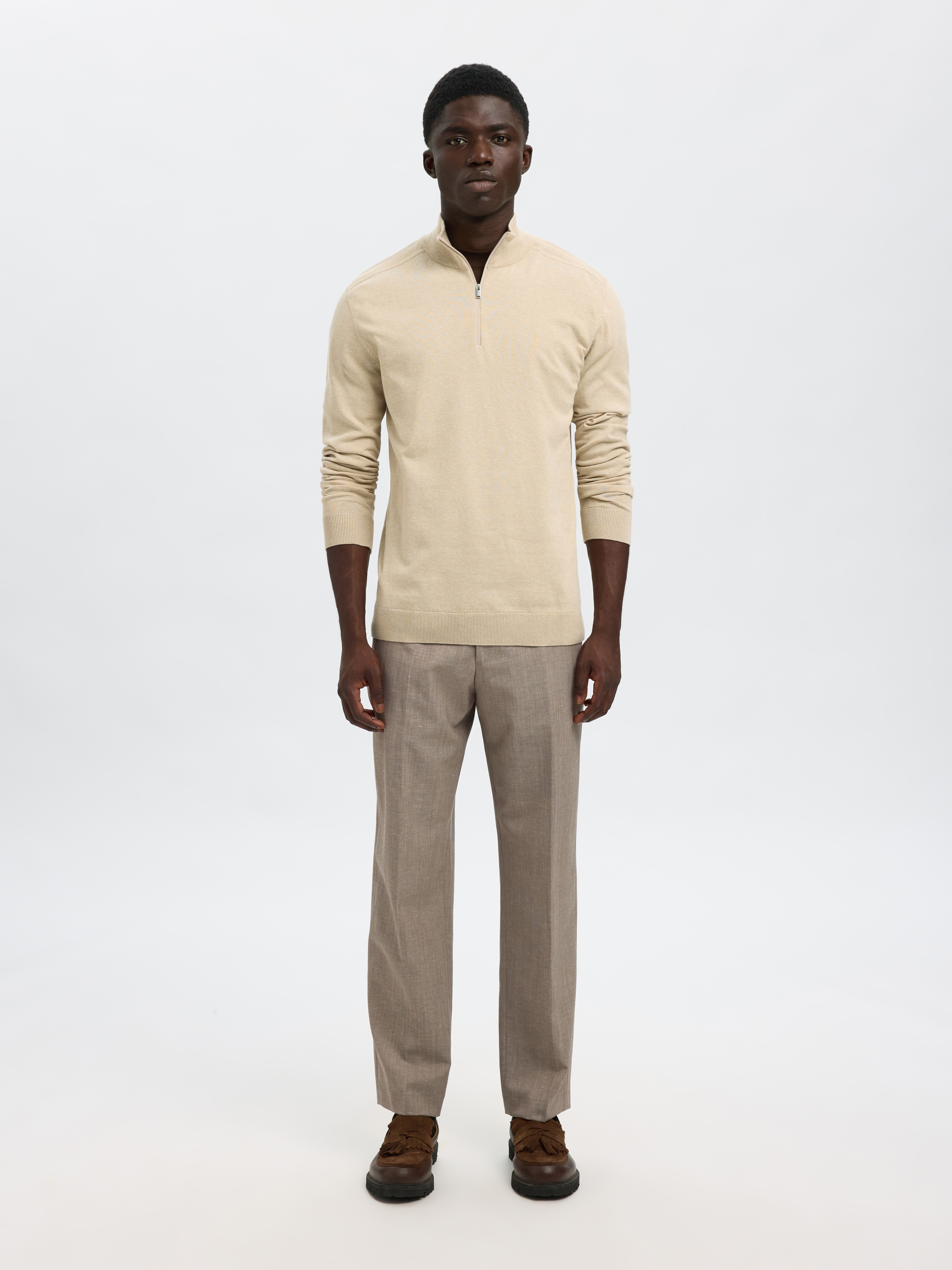 SELECTED Troyer »SLHBERG HALF ZIP CARDIGAN NOOS« Baumwolle, regular fit