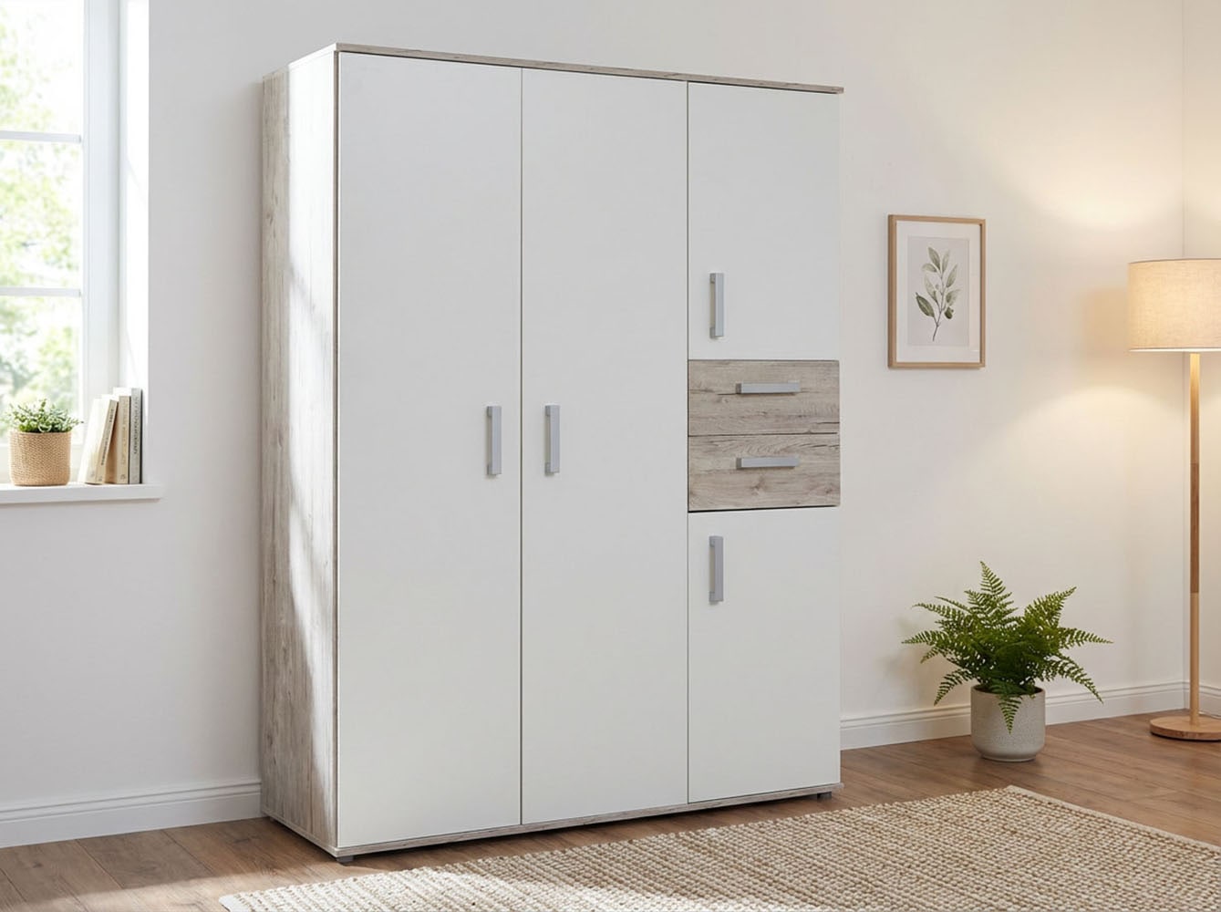 arthur berndt Jugendzimmer-Set »Jugendzimmer-Set »Bente« 2-teilig« 2 Stk. tlg. Eiche-Sand/Weiß Nachbildung