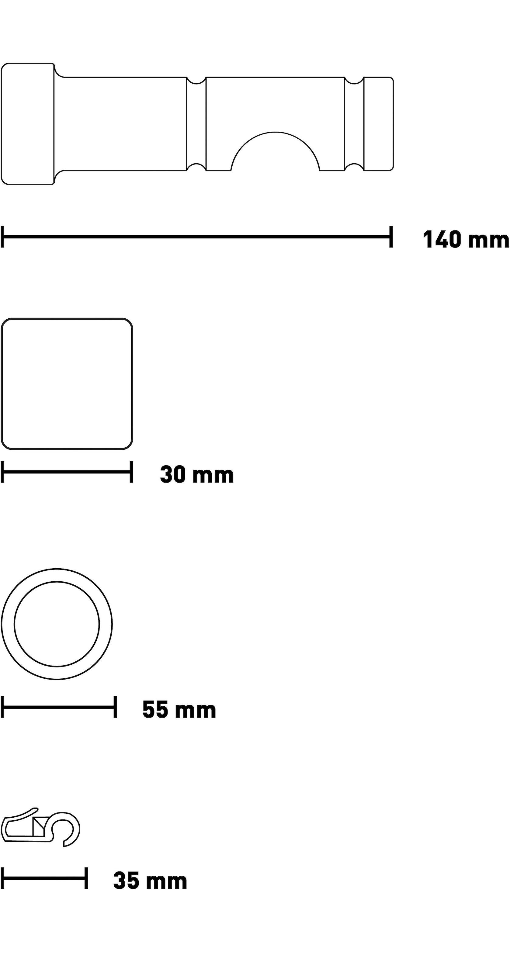 SN DECO GROUP Gardinenstange »Cafiro« 1 läufig-läufig Fixmaß 28 mm, Holz, verschiedene Längen und Farben, Komplettset