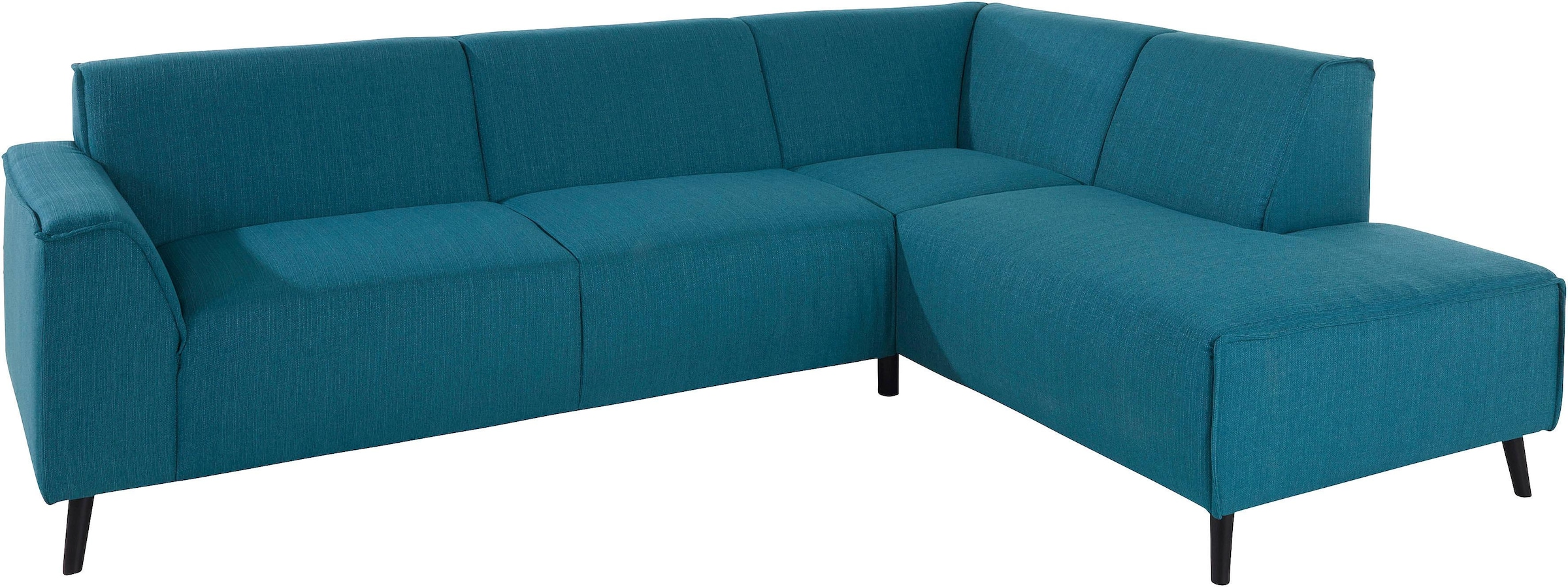 DOMO collection Ecksofa »Amora, inkl. Federkern für mehr Sitzkomfort, Breite 263cm, L-Form« Komfortsitzhöhe 47 cm, Fußhöhe passend für gängige Saugroboter!