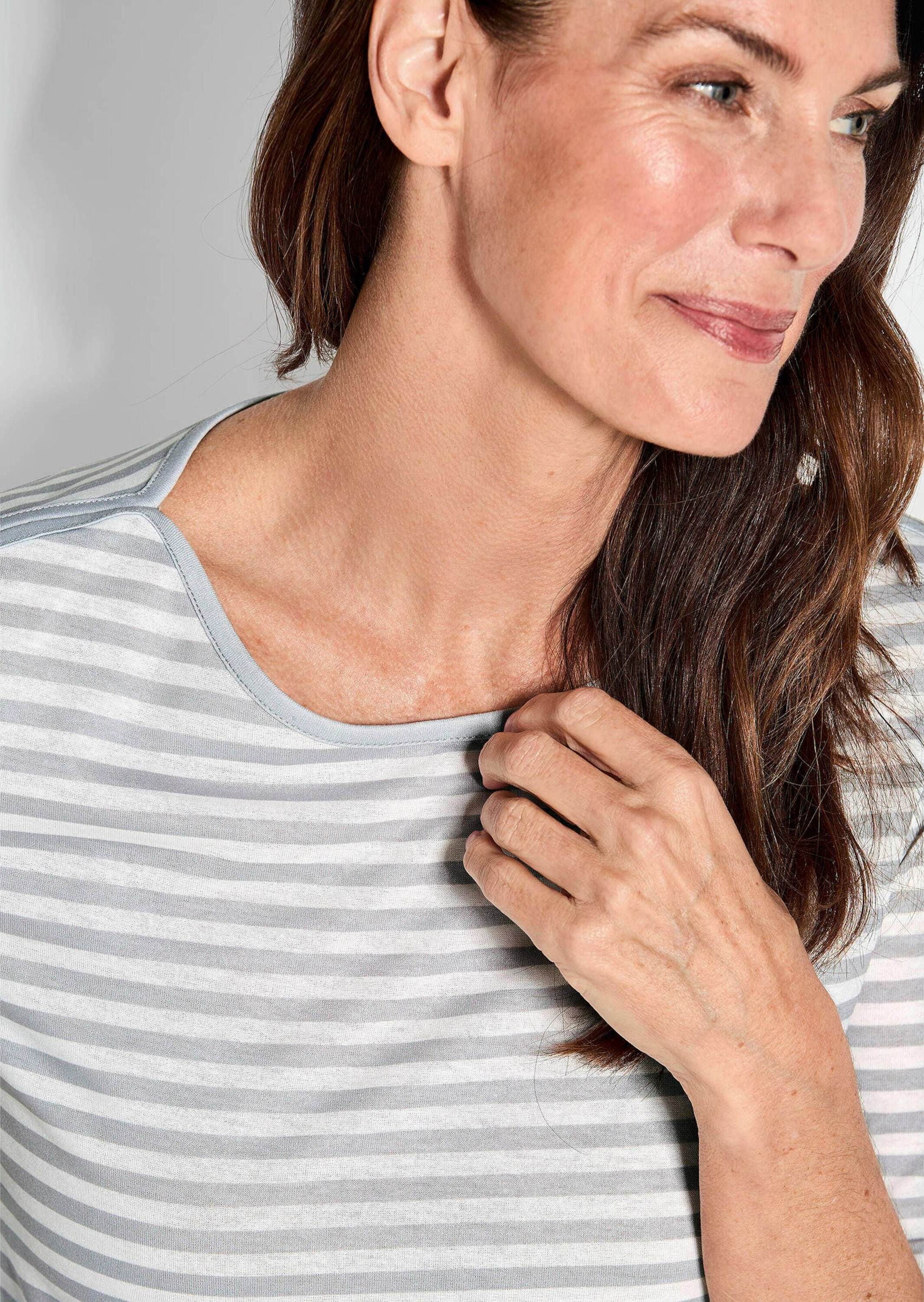 GOLDNER Kurzarmshirt »Kurzgröße Stilvolles Streifenshirt für Damen« Blende