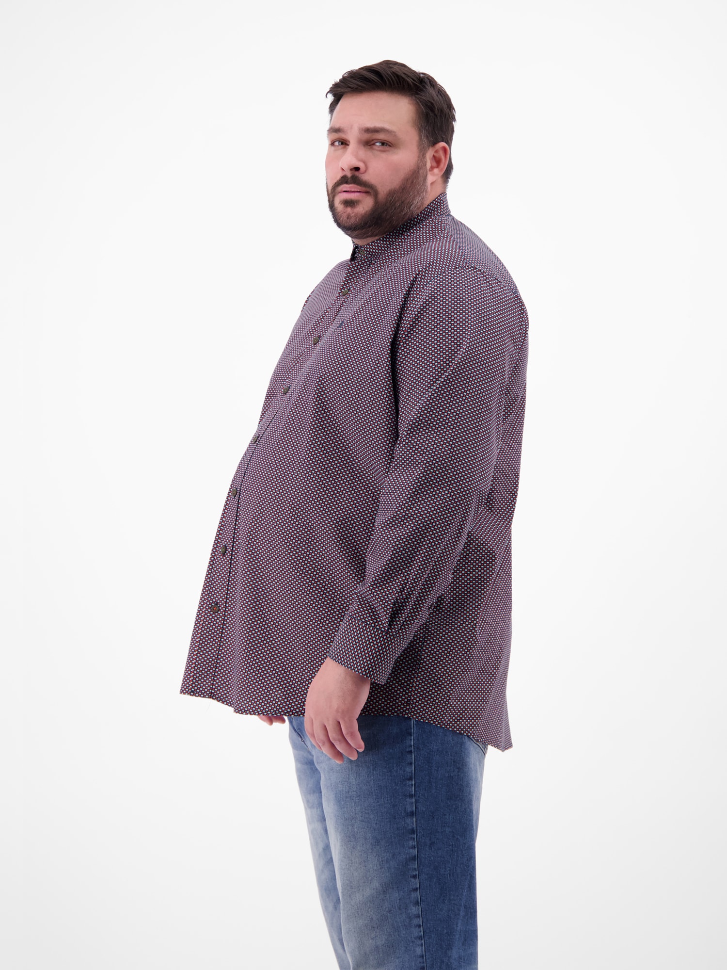 LERROS Langarmhemd »Langarmhemd in Übergrössen, dezent gemustert«