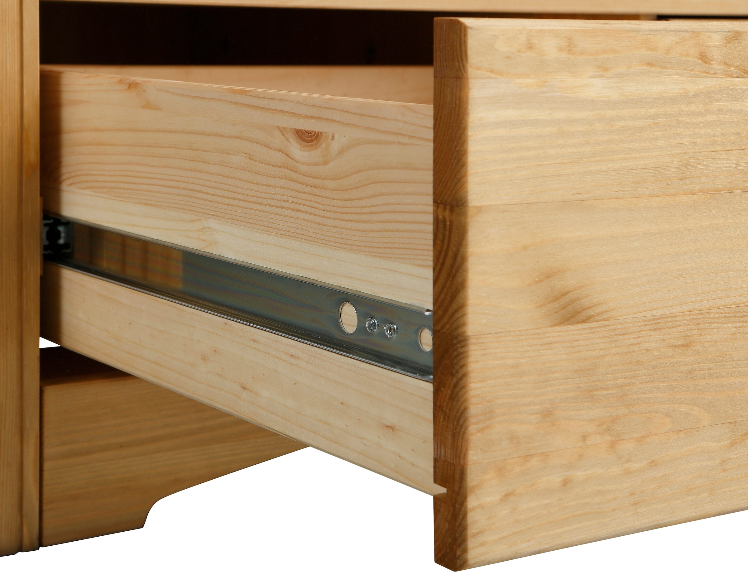 Home affaire Schlafzimmer-Set »"Konrad", komplettes Schlafzimmer mit großem Schrank« Set, Kleiderschrank 5 türig mit Schubladen, 2 Nachttische, Bett 180x200cm, 4 Stk. tlg. klassischer Landhausstil, Metallgriffe, Massivholz (Kiefer)