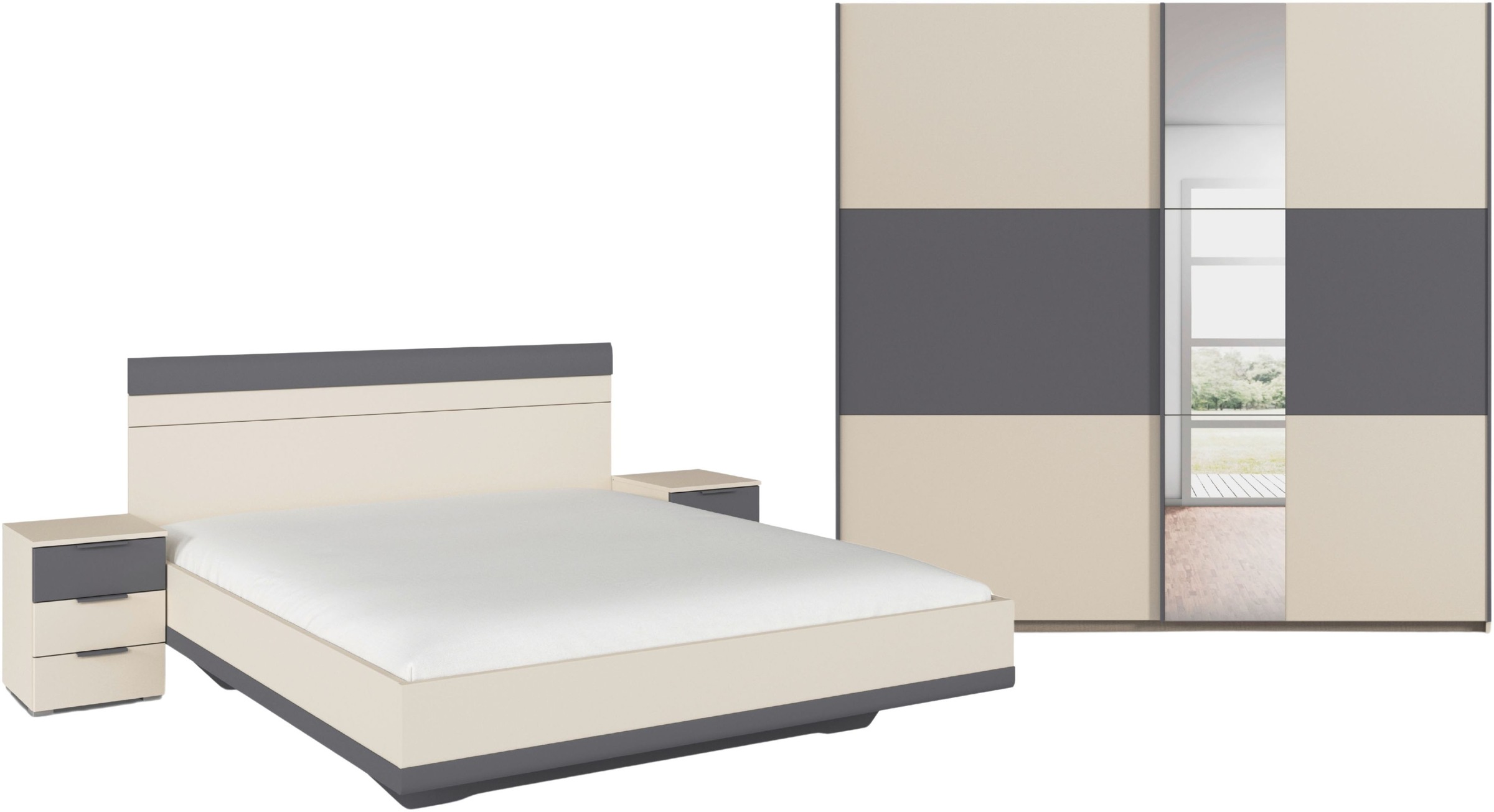 Rauch Schlafzimmer-Set »Komplettschlafzimmer Schlafzimmer Schlafzimmermöbel SAJO« Set, Set: Kleiderschrank mit/ohne Spiegel, Bett in 2 Breiten, 2...